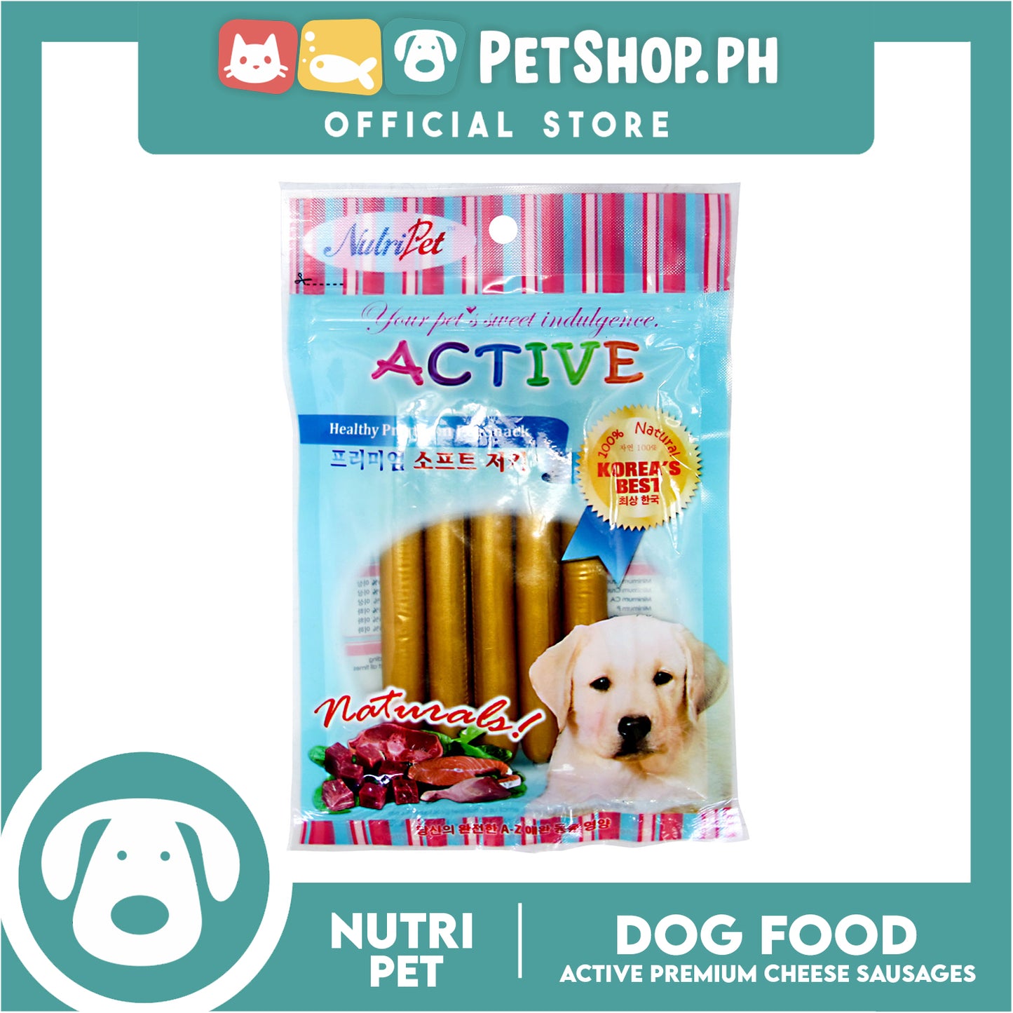 Nutripet Active Premium Cheese Sausage (645) 80g