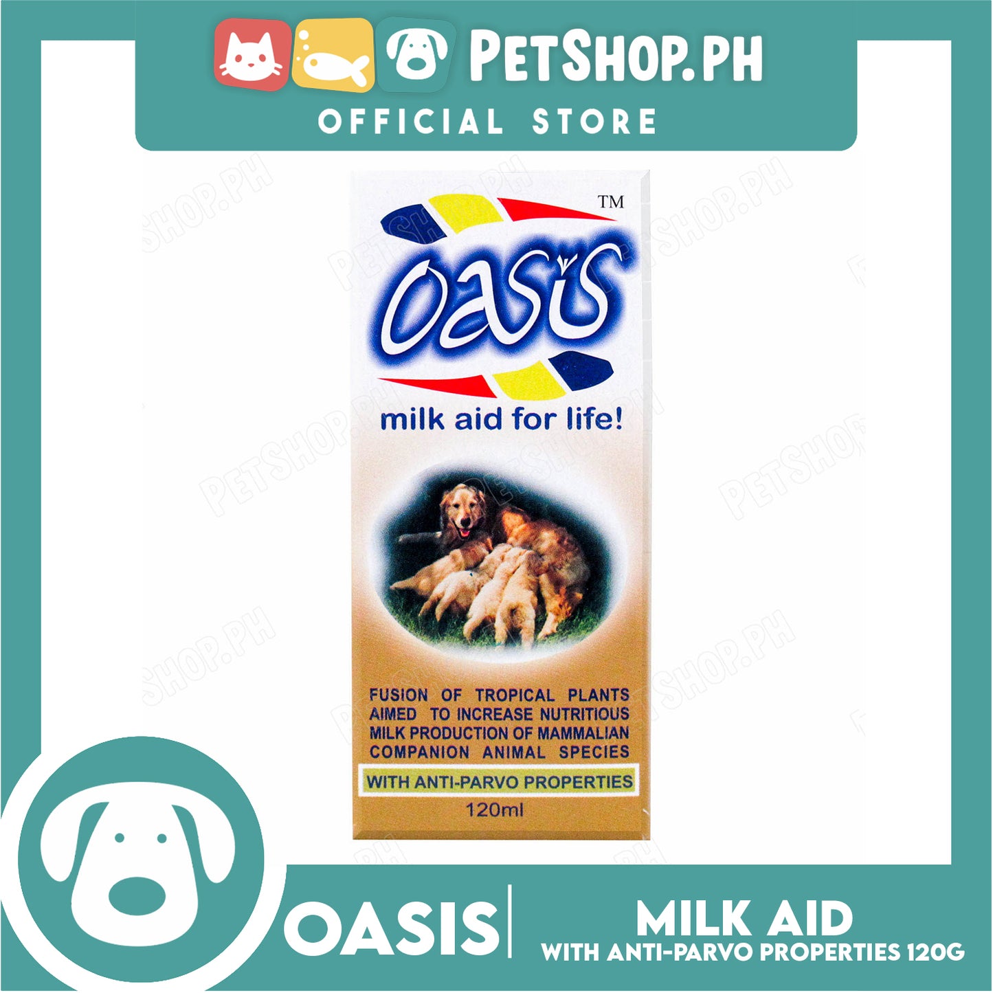 Oasis Milk Aid for Life 120ml with Anti-Parvo Properties Dog Health Aid