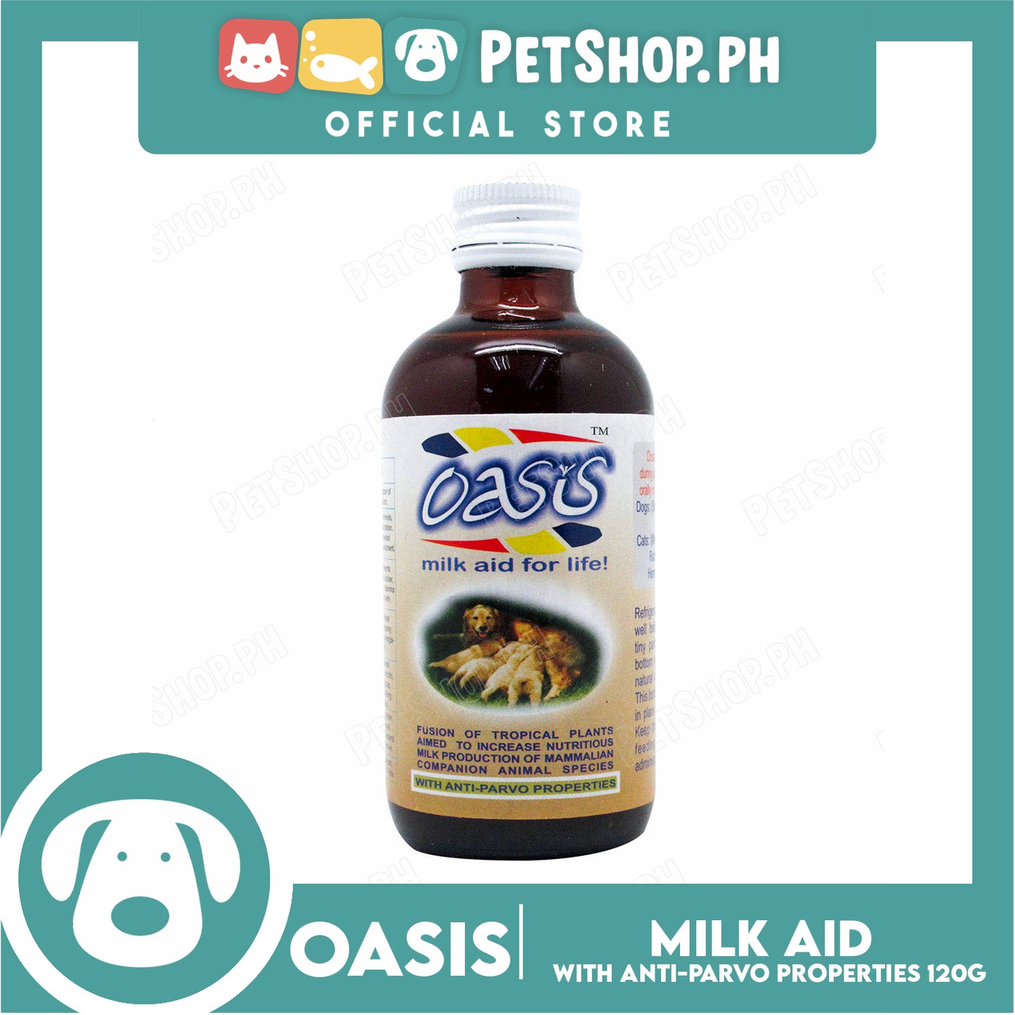 Oasis Milk Aid for Life 120ml with Anti-Parvo Properties Dog Health Aid