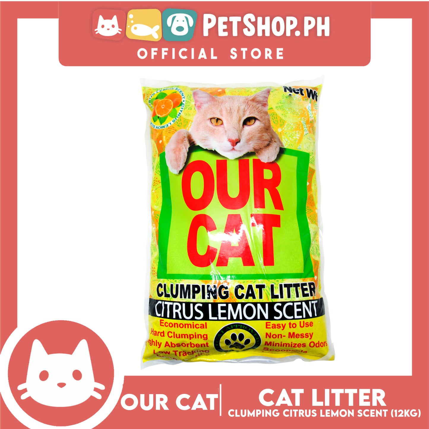 Our Cat Clumping Cat Litter Citrus Lemon Scent