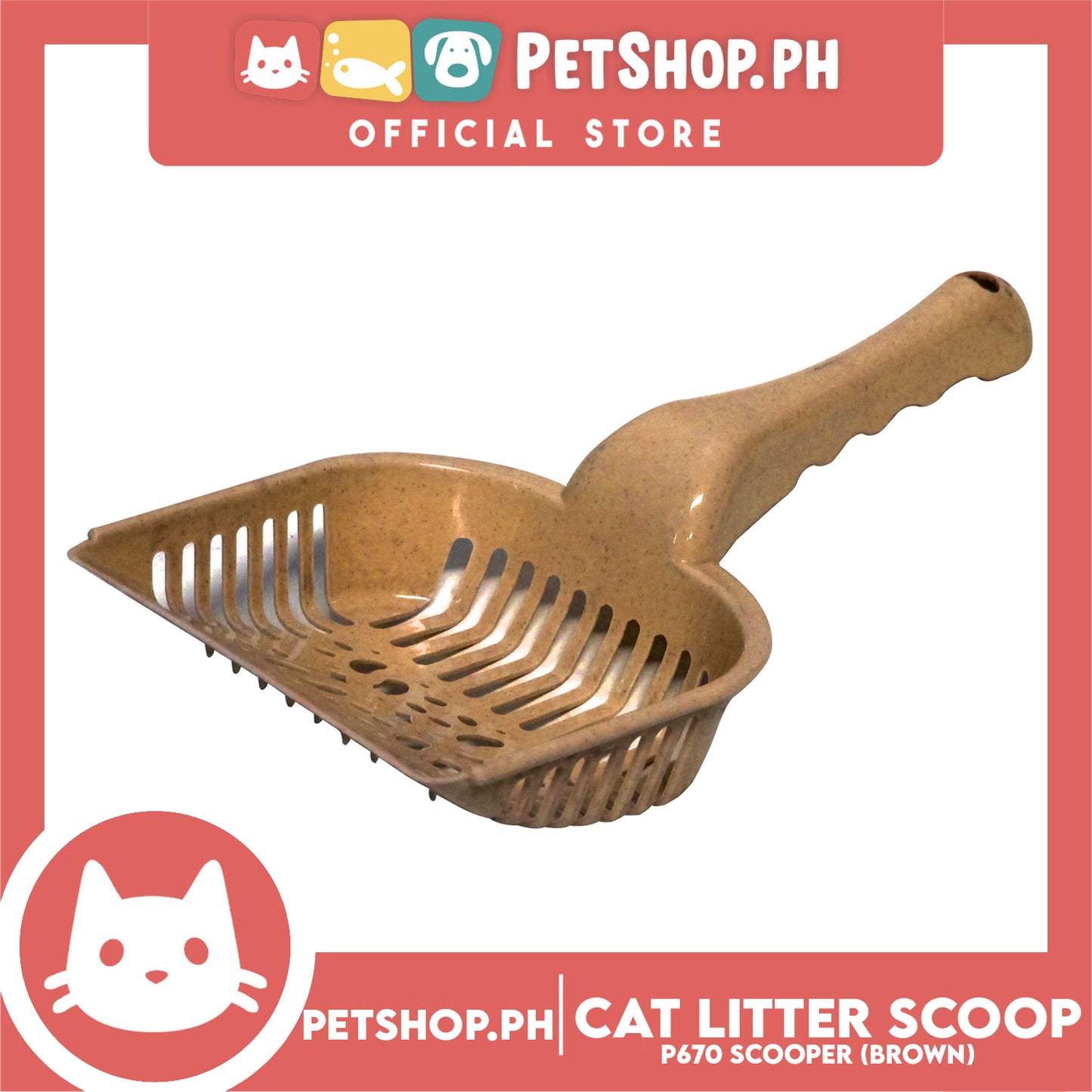 Cat Litter Scooper P670 Brown