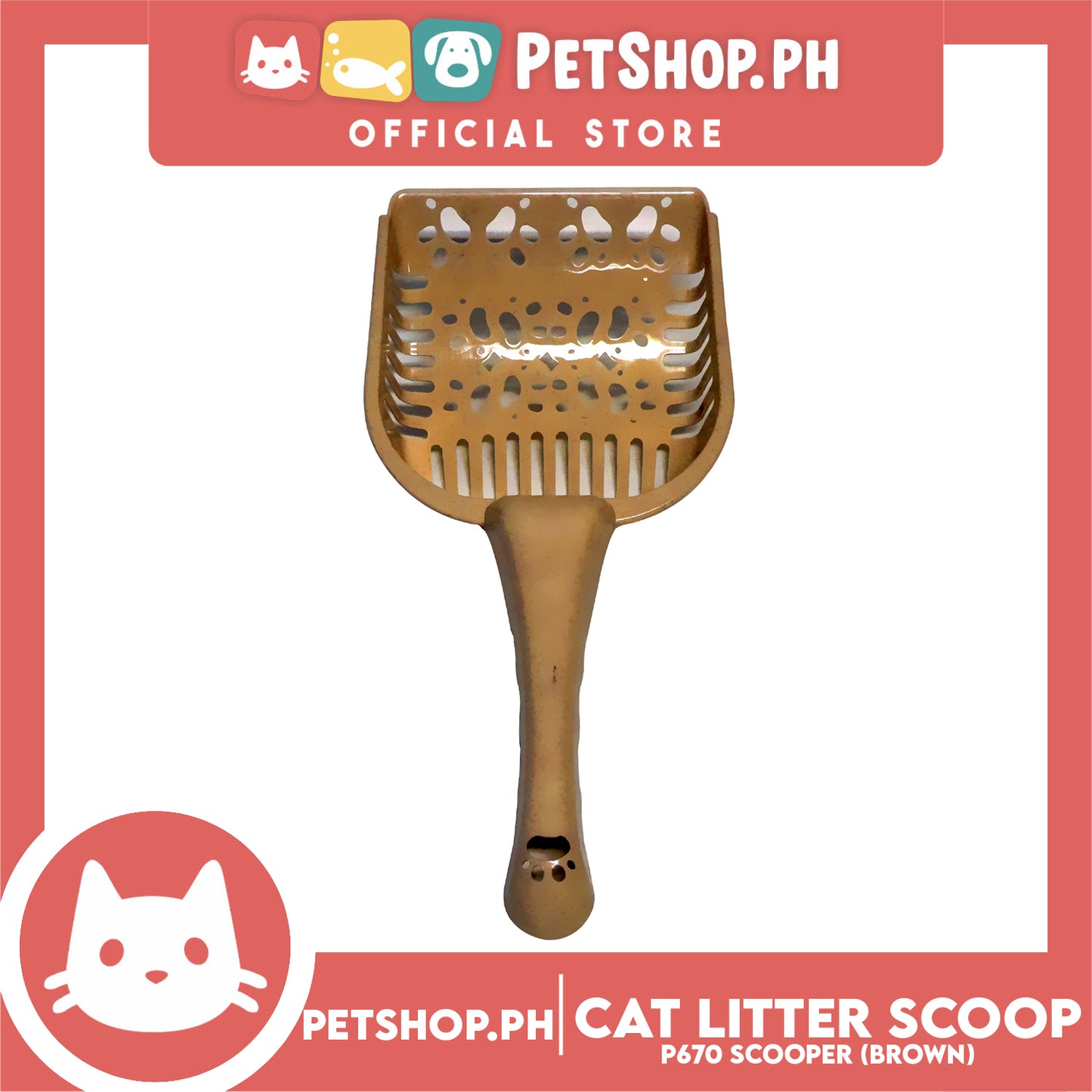 Cat Litter Scooper P670 Brown