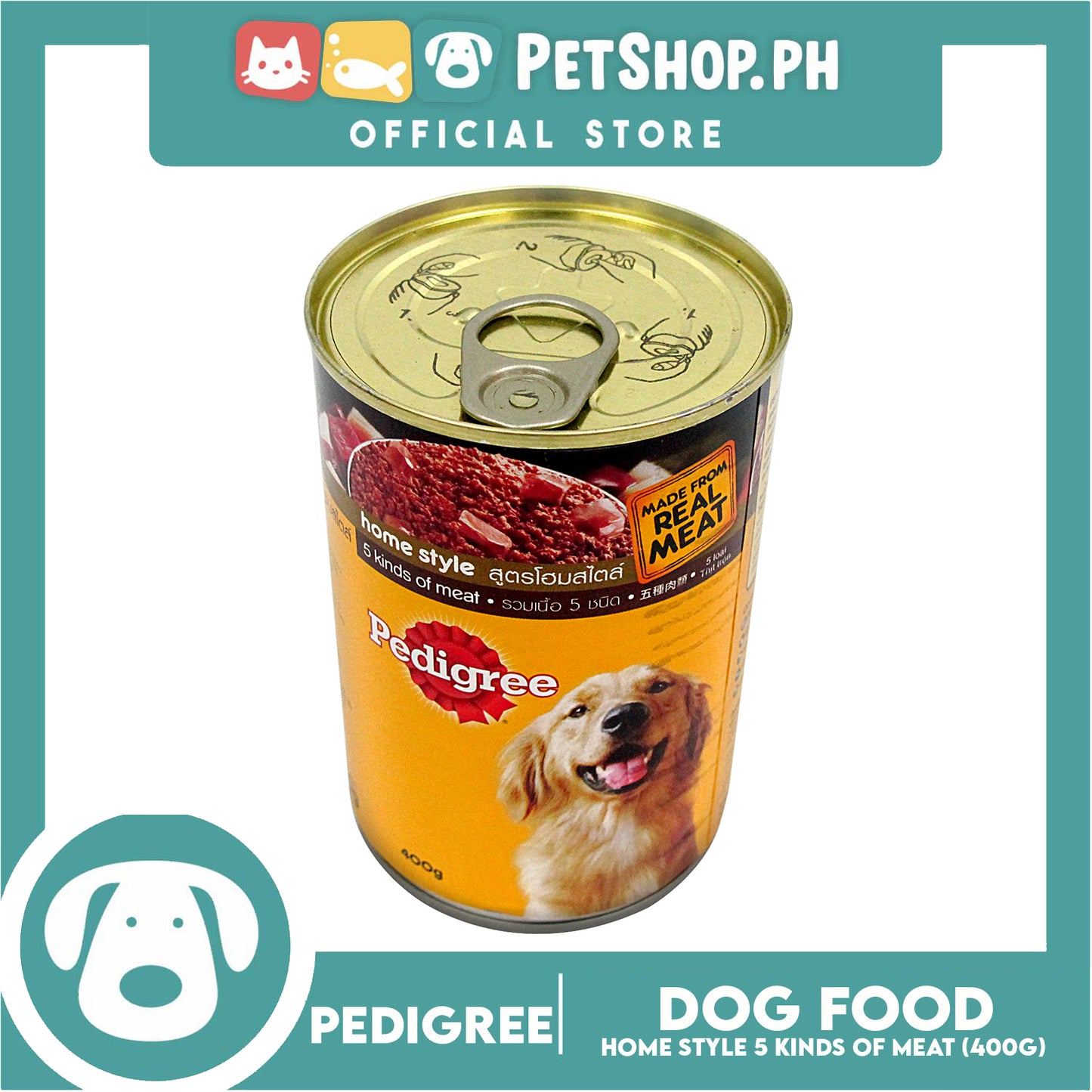 Pedigree Home Style 5 Kinds of Meat 400g Wet Canned Dog Food