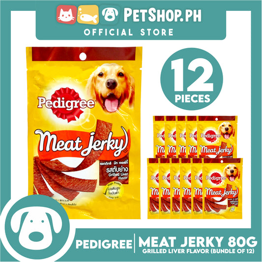 12pcs Pedigree Meat Jerky Grilled Liver 80g Dog Treats