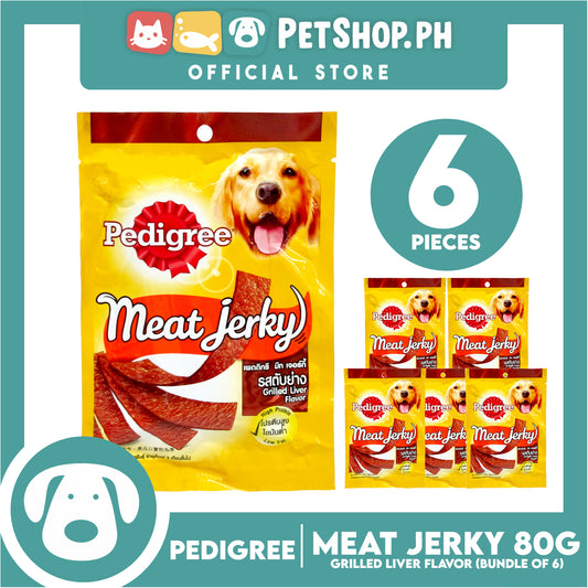 6pcs Pedigree Meat Jerky Grilled Liver 80g Dog Treats