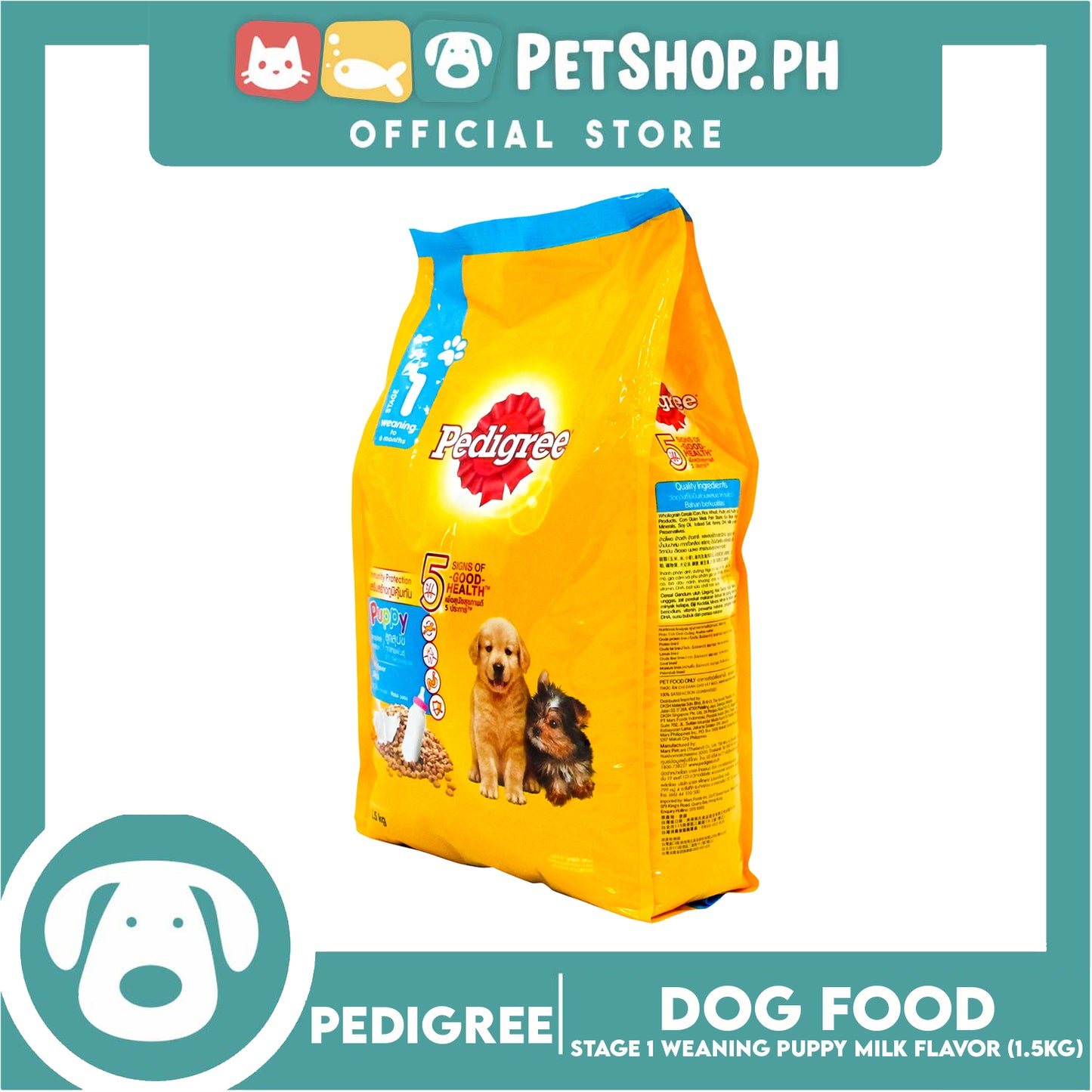 Pedigree Puppy Weaning Formula Stage 1 to 6 months Milk Flavor 1.5kg Puppy Food Dog Food