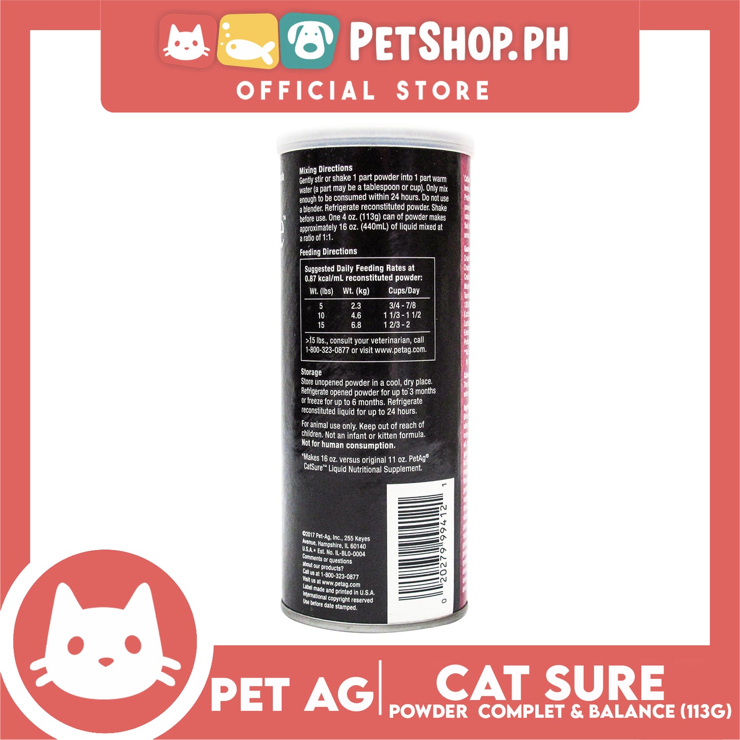 Pet Ag Cat Sure Powder 4oz