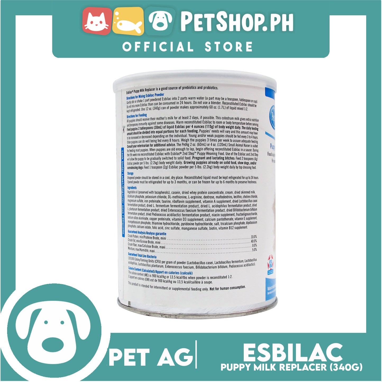 Pet Ag Esbilac Puppy Milk Replacer Powder 28oz