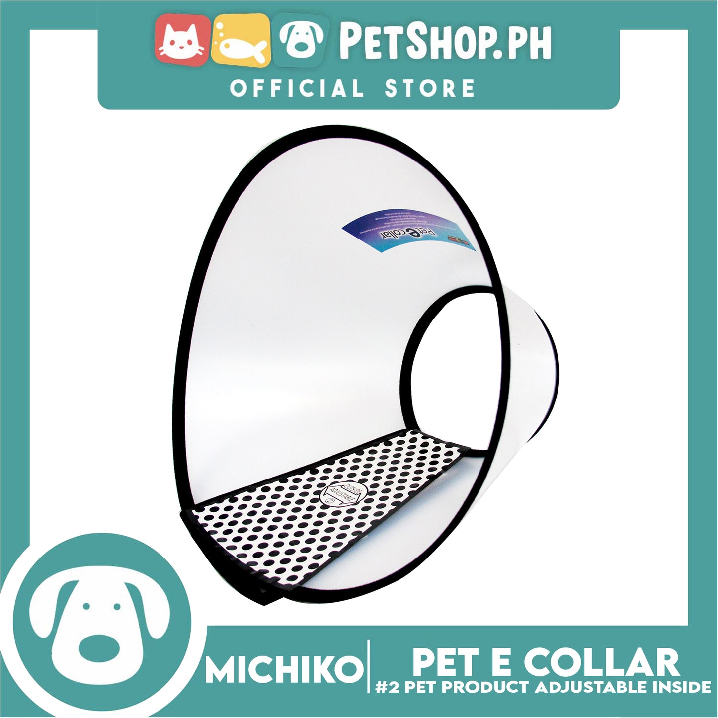Michiko Pet E. Collar #2 Anti-Lick Anti-Bite Protection Cover Neck Cone For Cats And Dogs