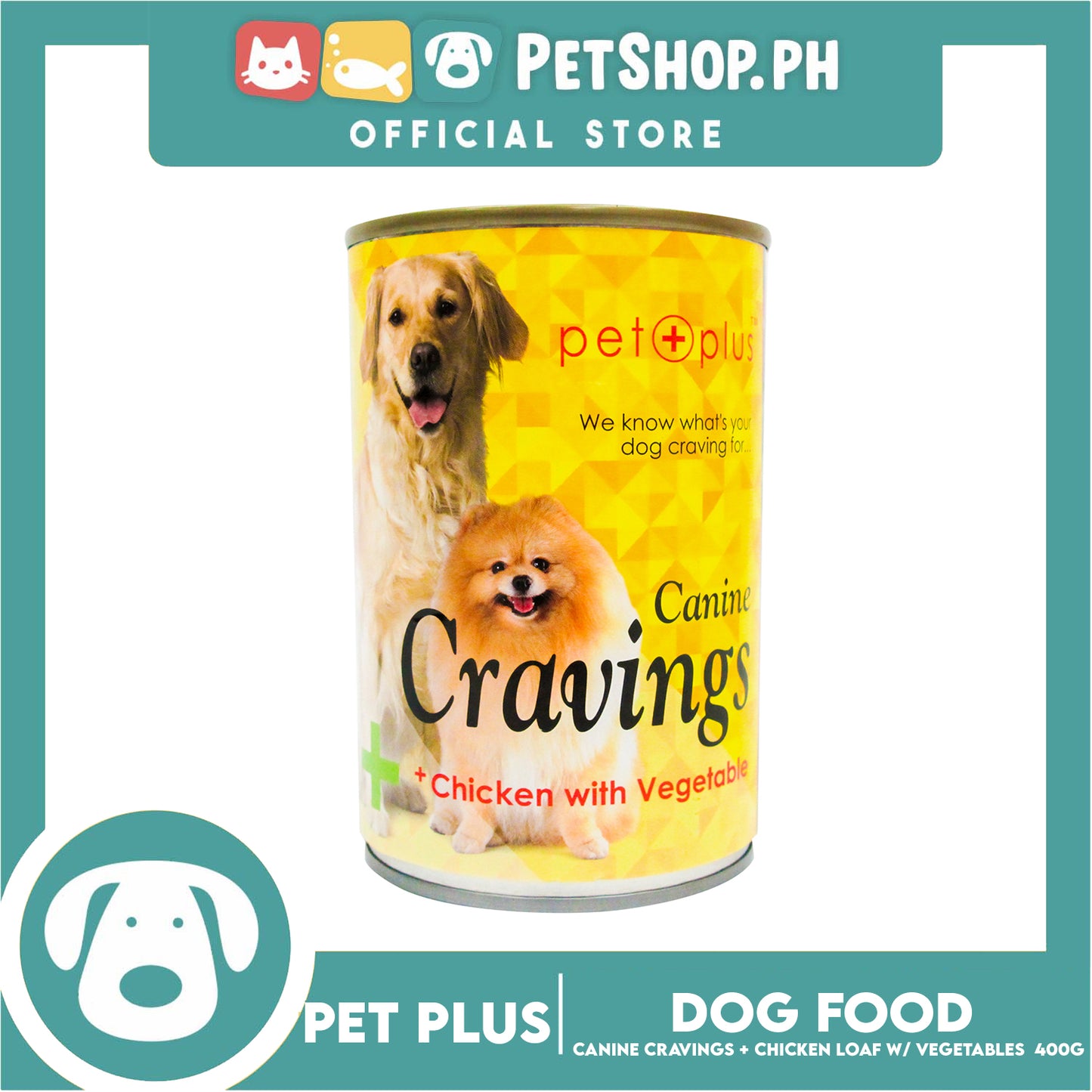Pet Plus Canine Cravings 400g (Chicken Loaf With Vegetable) Dog Canned Food