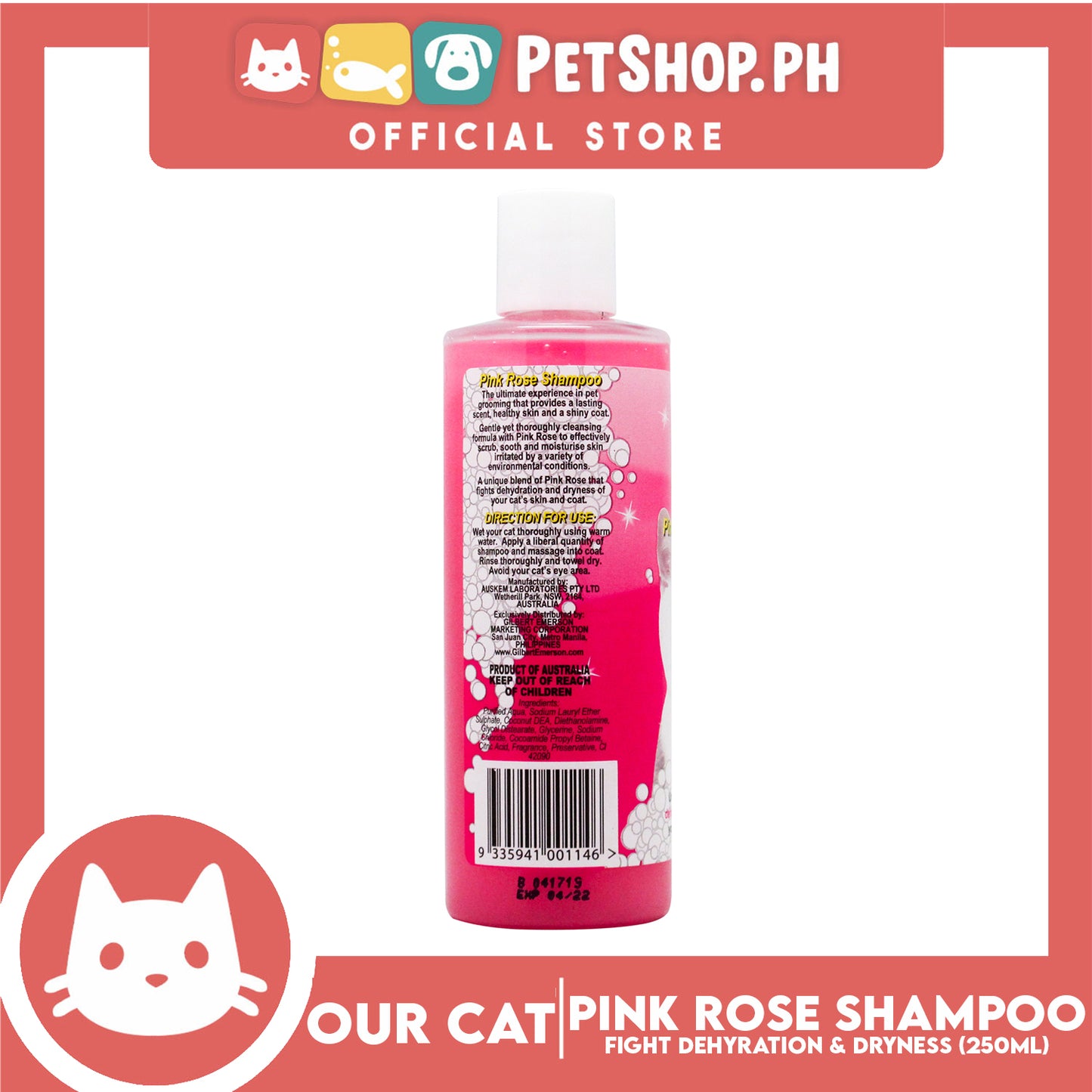 Our Cat Pink Rose Shampoo 250mL