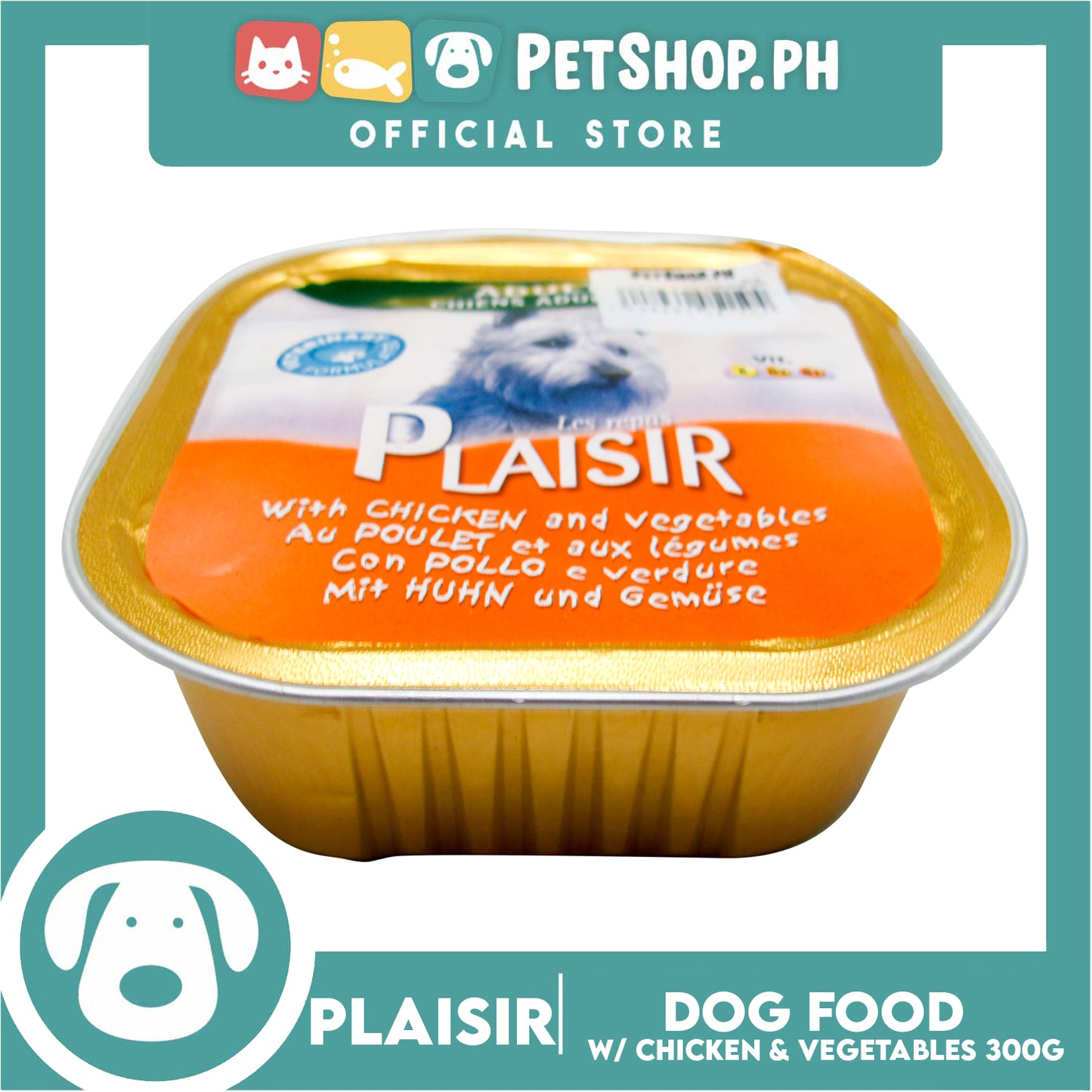 Plaisir Pate With Chicken And Vegetables 300g Dog Wet Food For Adult