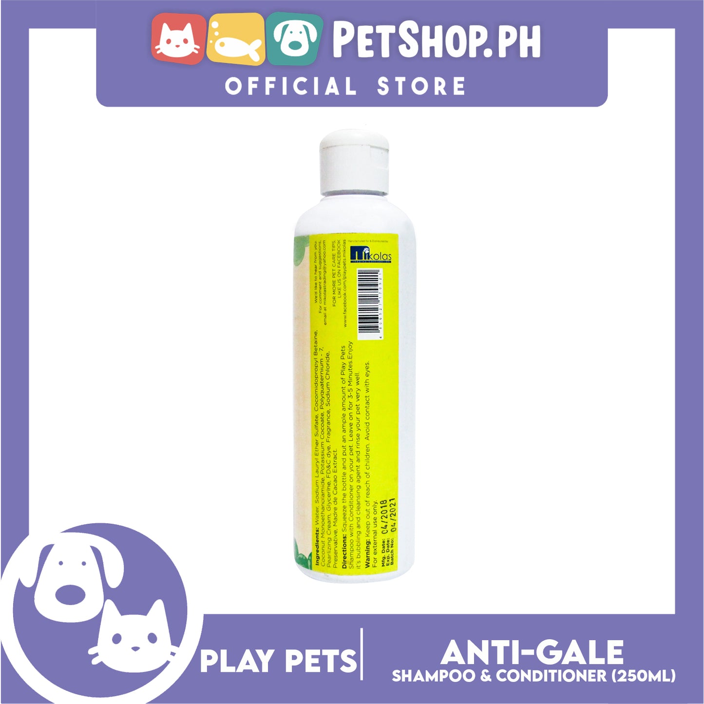 Play Pets Shampoo Anti-Mange 250mL