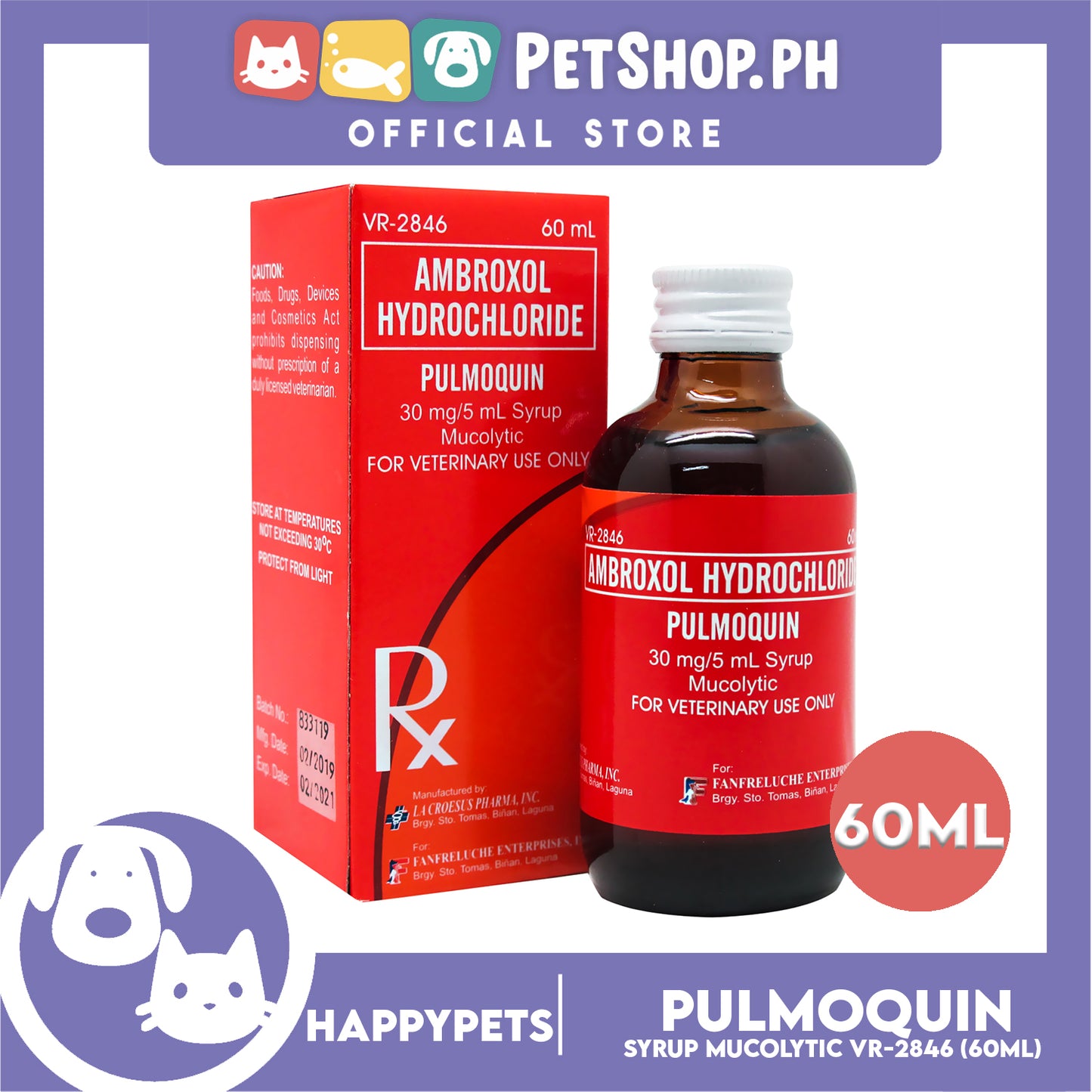 Ambroxol Hydrochloride Mucolytic Syrup 60ml VR-2846
