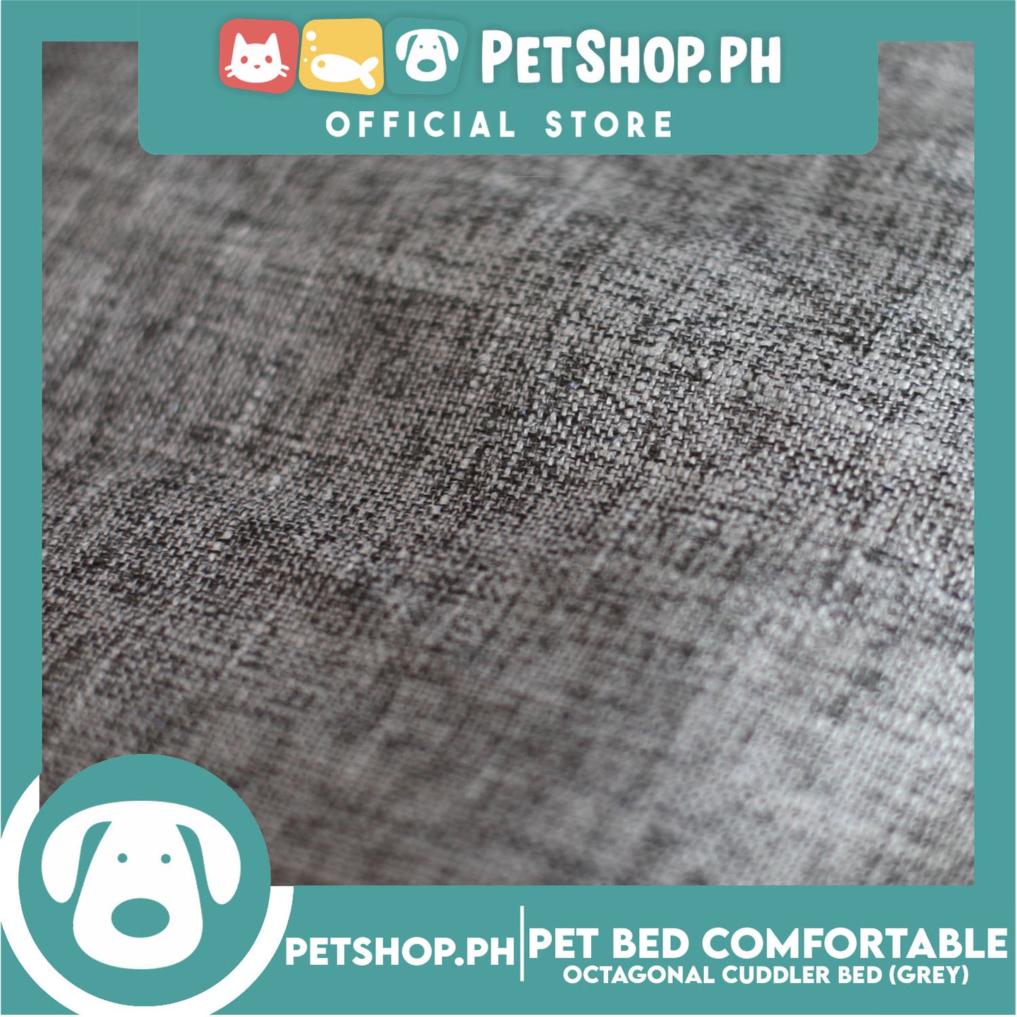 Pet Bed Comfortable Octagonal Cuddler Dog Bed 55x47x18cm Medium for Dogs & Cats (Grey)
