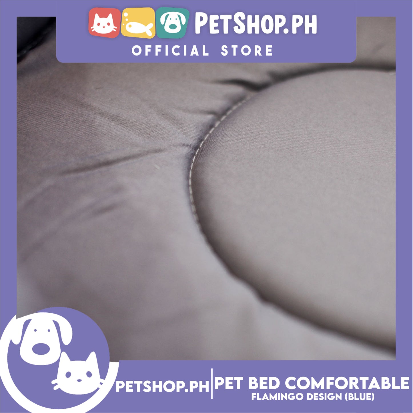 Pet Bed Comfortable Sleeping Bed with Flamingo Design 38x29x10cm for Dogs & Cats Blue