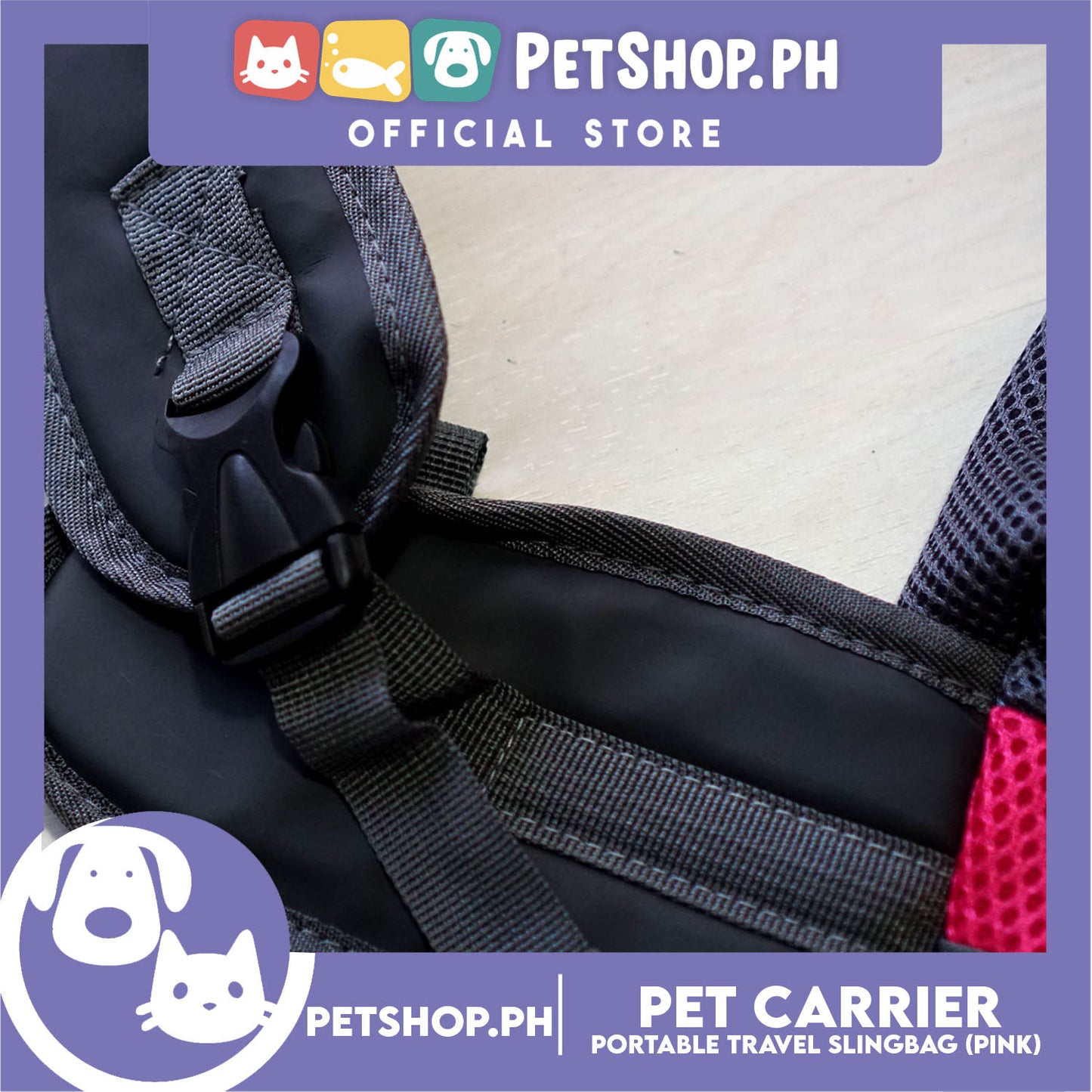 Pet Carrier Portable Outdoor Travel Sling Bag Safe Carrier for Dogs & Cats (Pink)