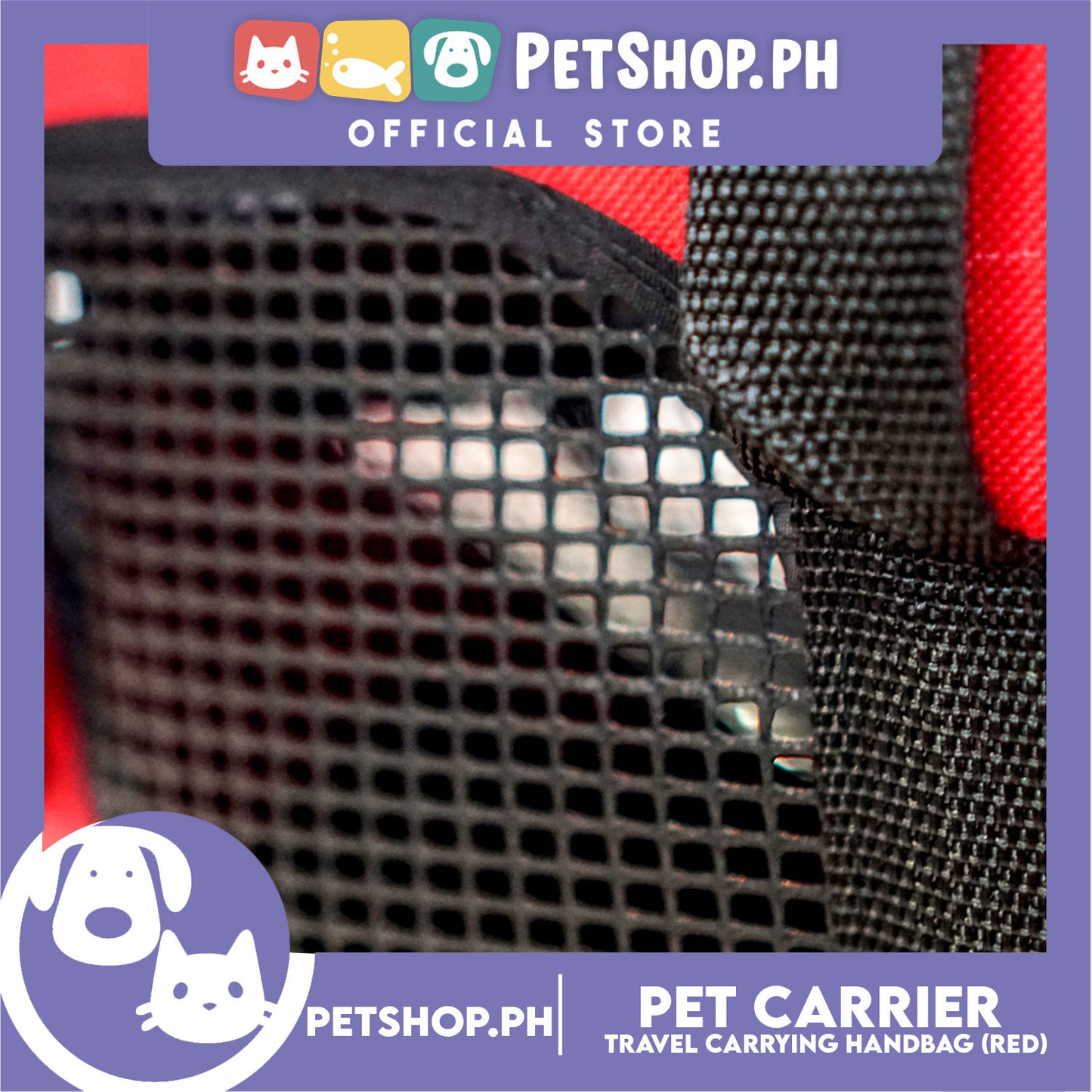 Pet Carrier Summer Travel Carrying Handbag, Shoulder Bag L36 x W18 x H26 Medium (Red)