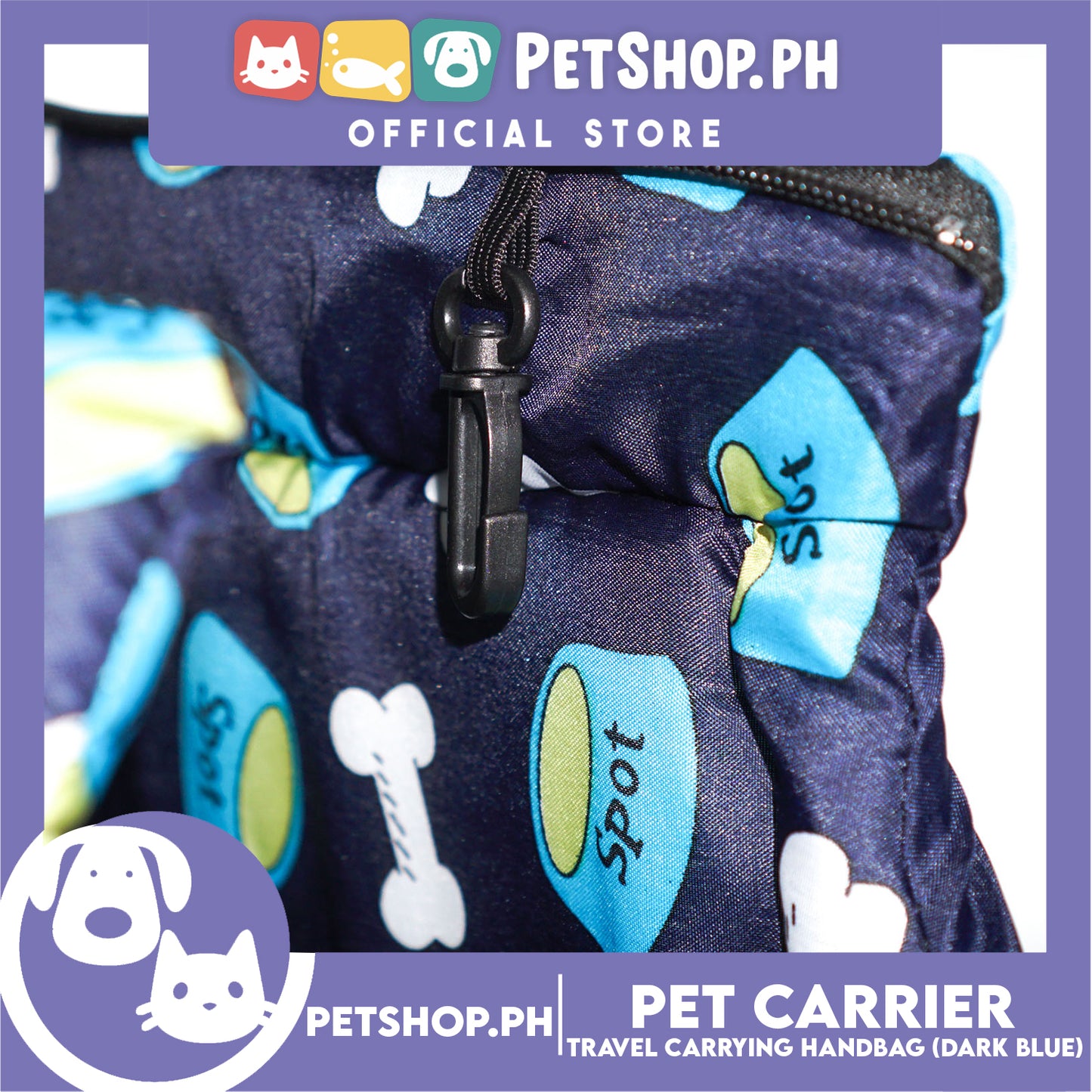 Pet Travel Handbag Carrier Dog Design Small for Little Medium Dogs Puppy Cats (Dark Blue)