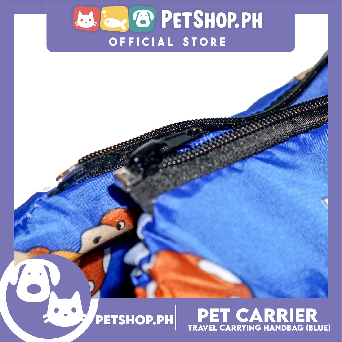 Pet Travel Handbag Carrier Dog Design Medium for Little Medium Dogs Puppy Cats (Blue)