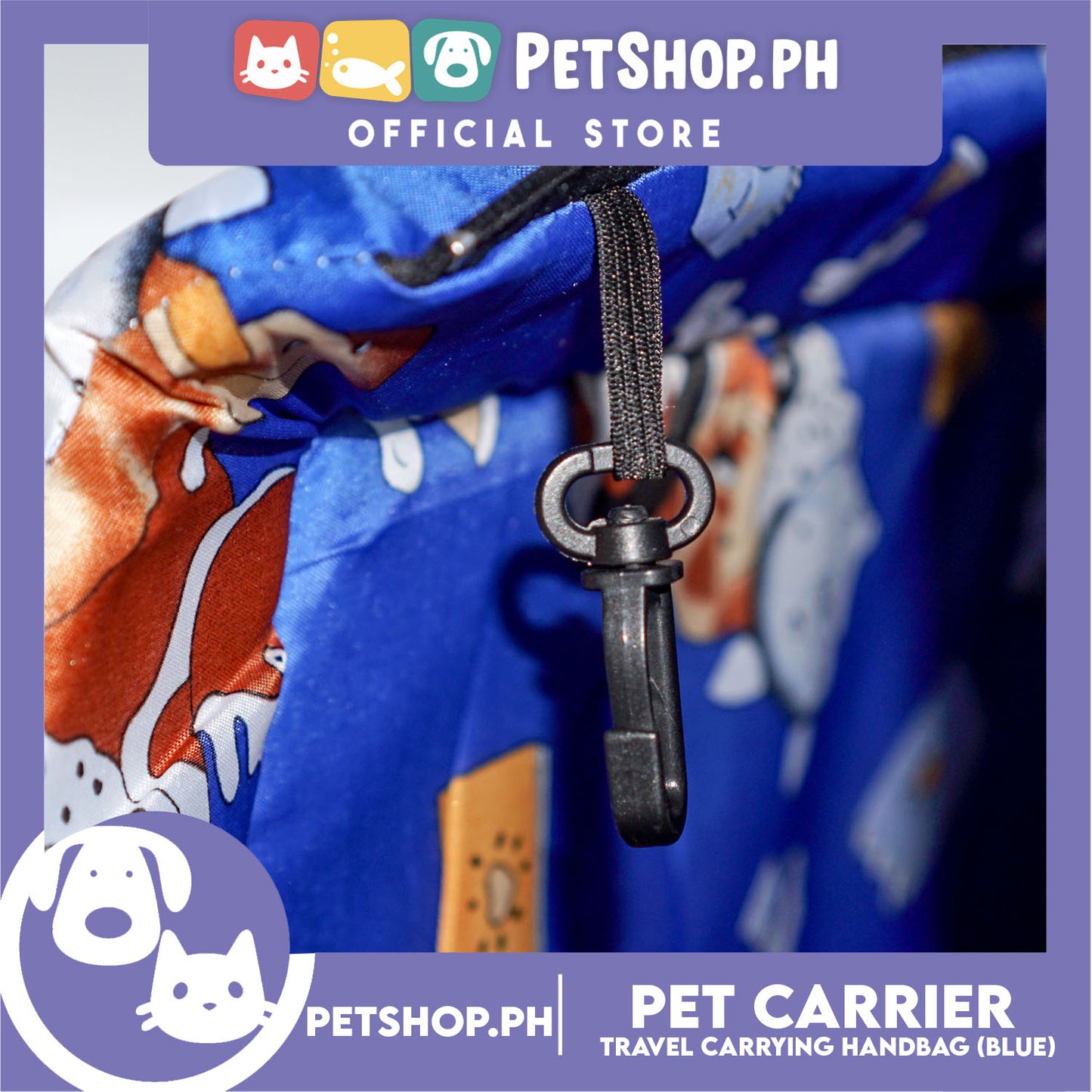 Pet Travel Handbag Carrier Dog Design Large for Smal Medium Dogs Cats (Blue)
