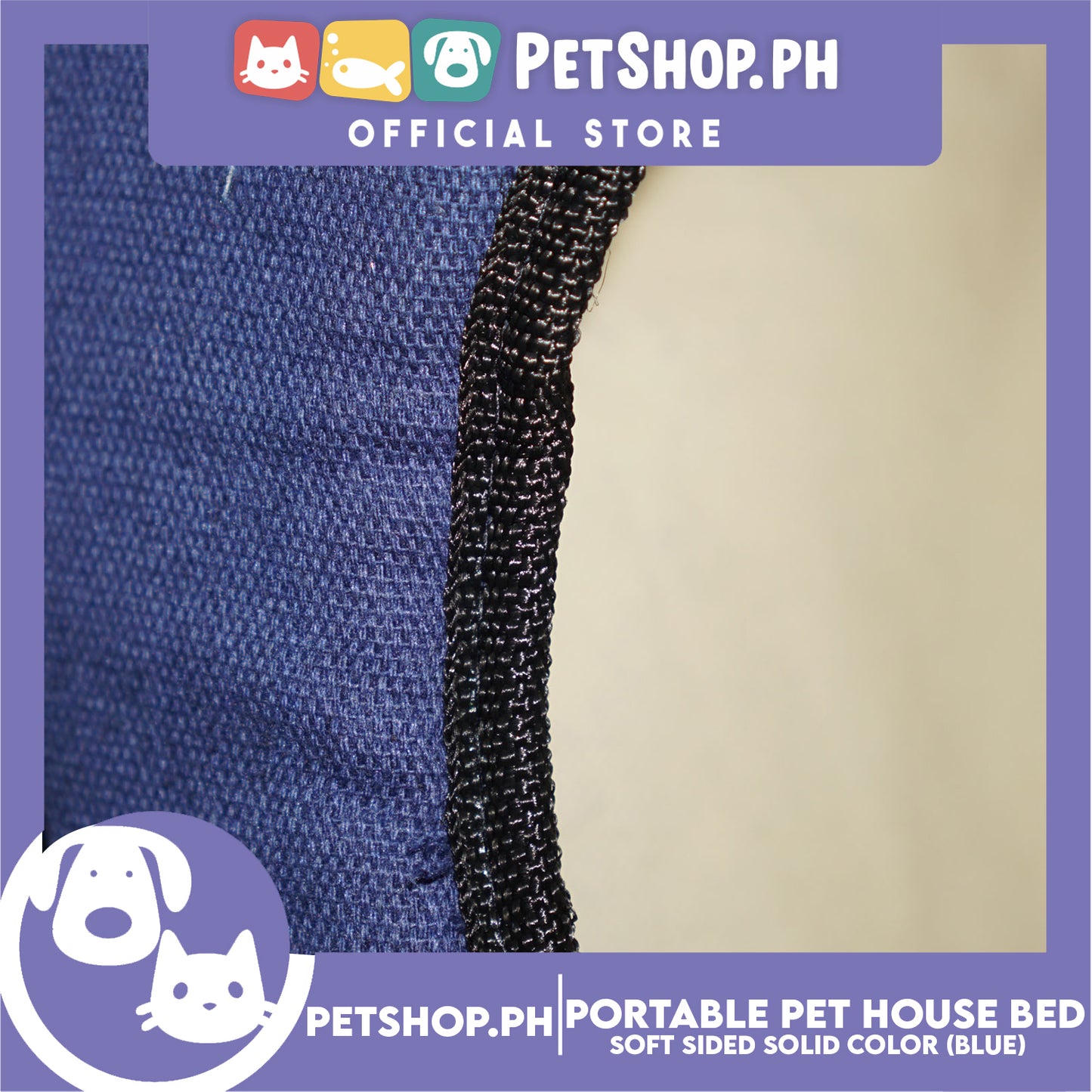Portable Pet House Bed With Soft Sided Solid Color 30x33x32cm Medium (Blue)