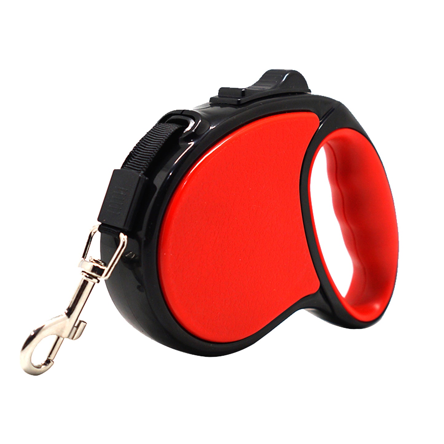 Retractable Dog Leash 11.5ft (3M) Cord with One Button Lock and Release for Up to 25lbs. Dog and Cats (Red)