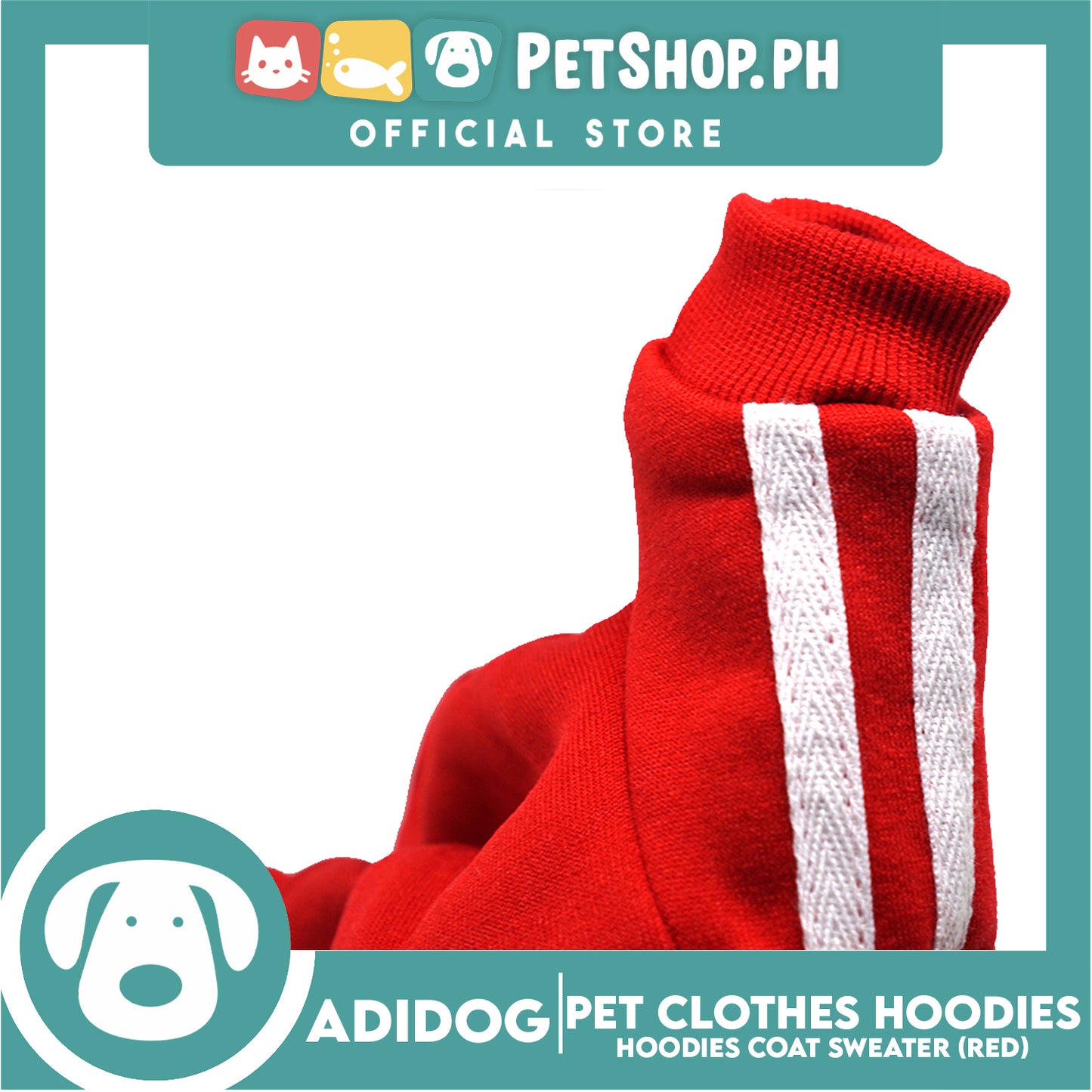 Adidog Pet Clothes Hoodies, Dog Winter Hoodies Apparel Puppy Warm Hoodies Coat Sweater (Red) Small