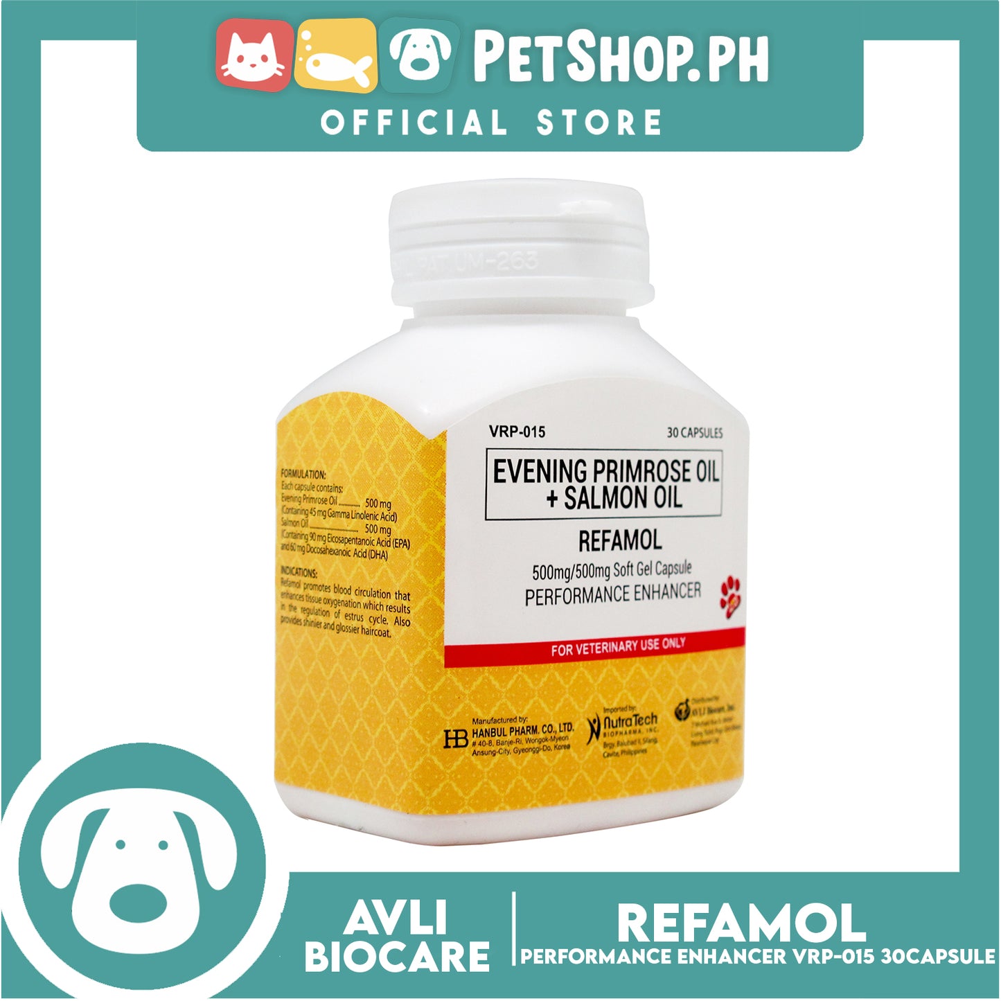 30pcs Refamol Capsules Evening Primrose Oil with Salmon Oil 500mg Performance Enhancer