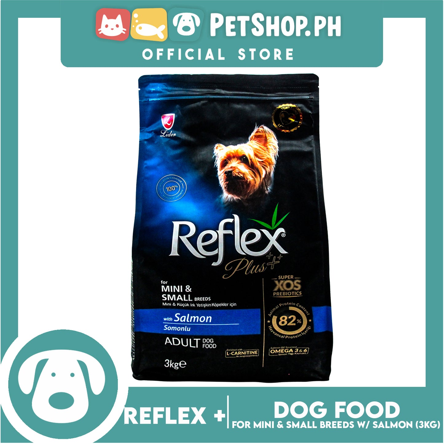 Reflex Adult Dog Food For Mini and Small Breeds with Salmon 3kg