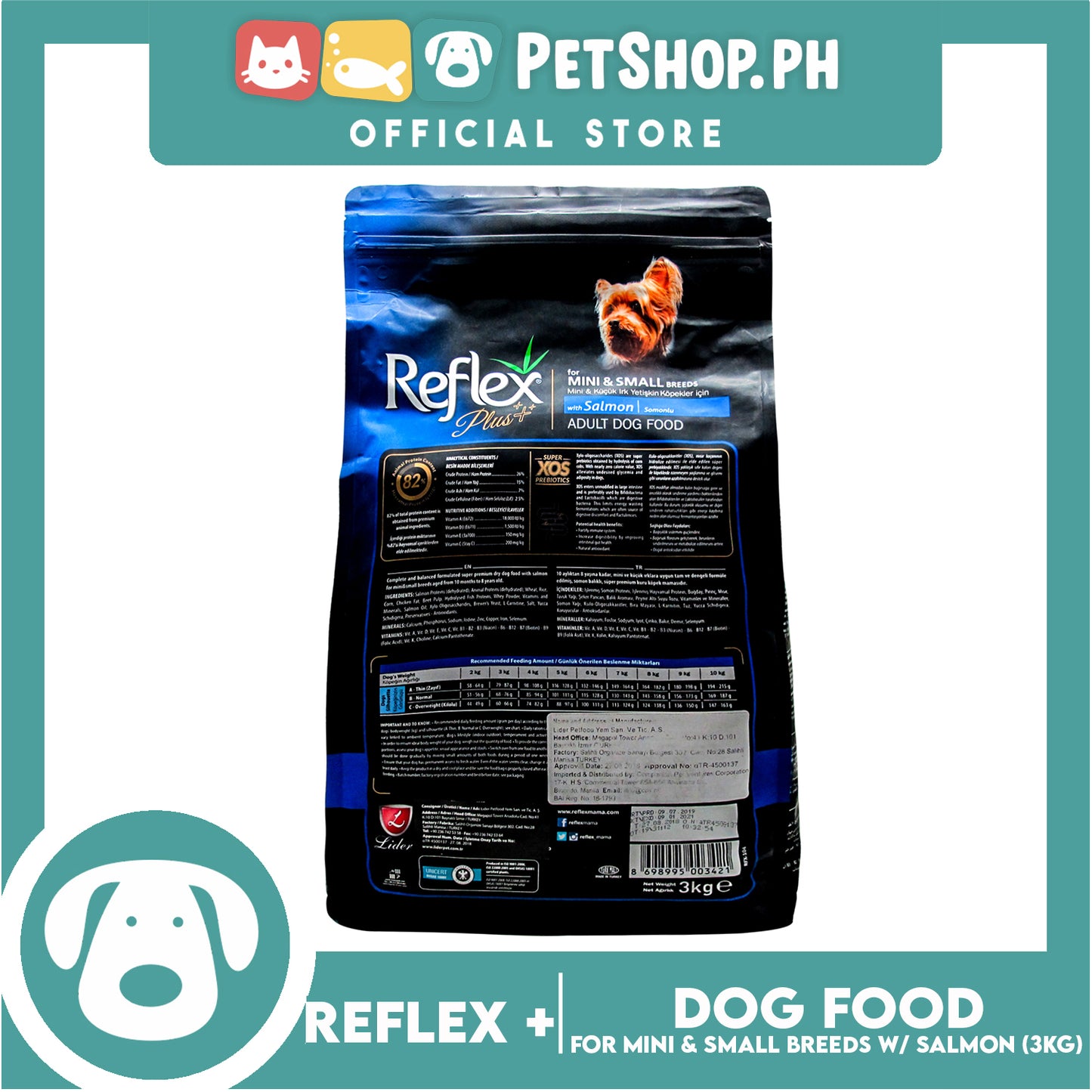 Reflex Adult Dog Food For Mini and Small Breeds with Salmon 3kg
