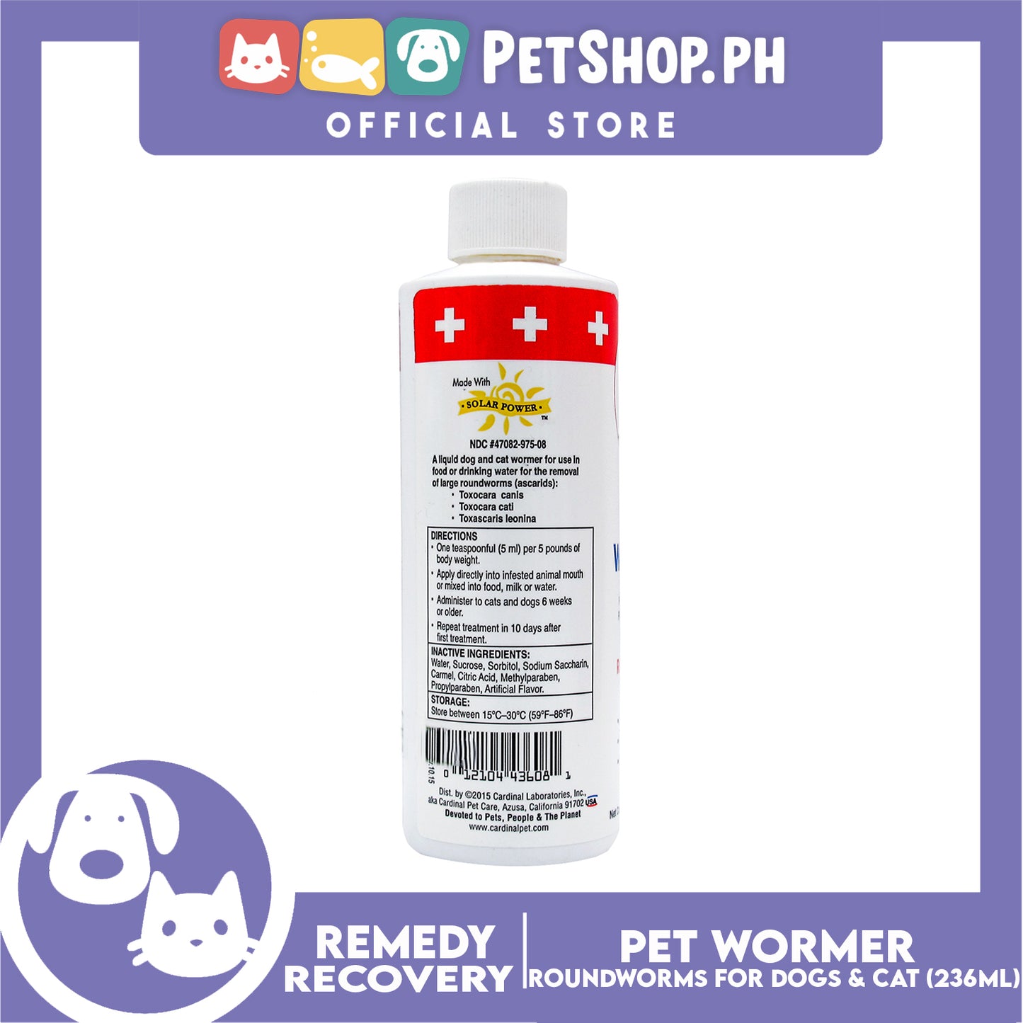 Remedy + Recovery Pet Wormer 236mL