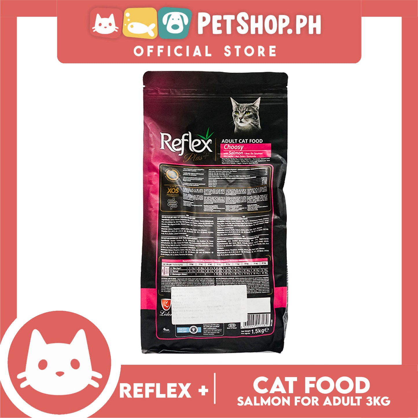 Reflex Adult Cat Food Choosy with Salmon 1.5kg