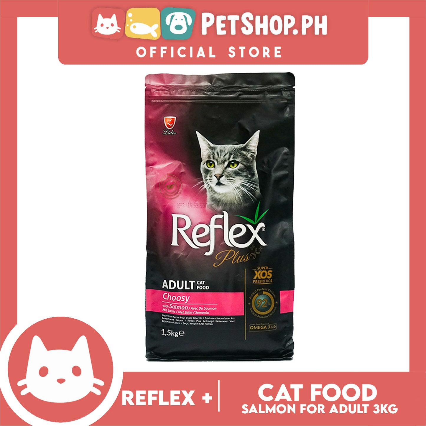 Reflex Adult Cat Food Choosy with Salmon 1.5kg