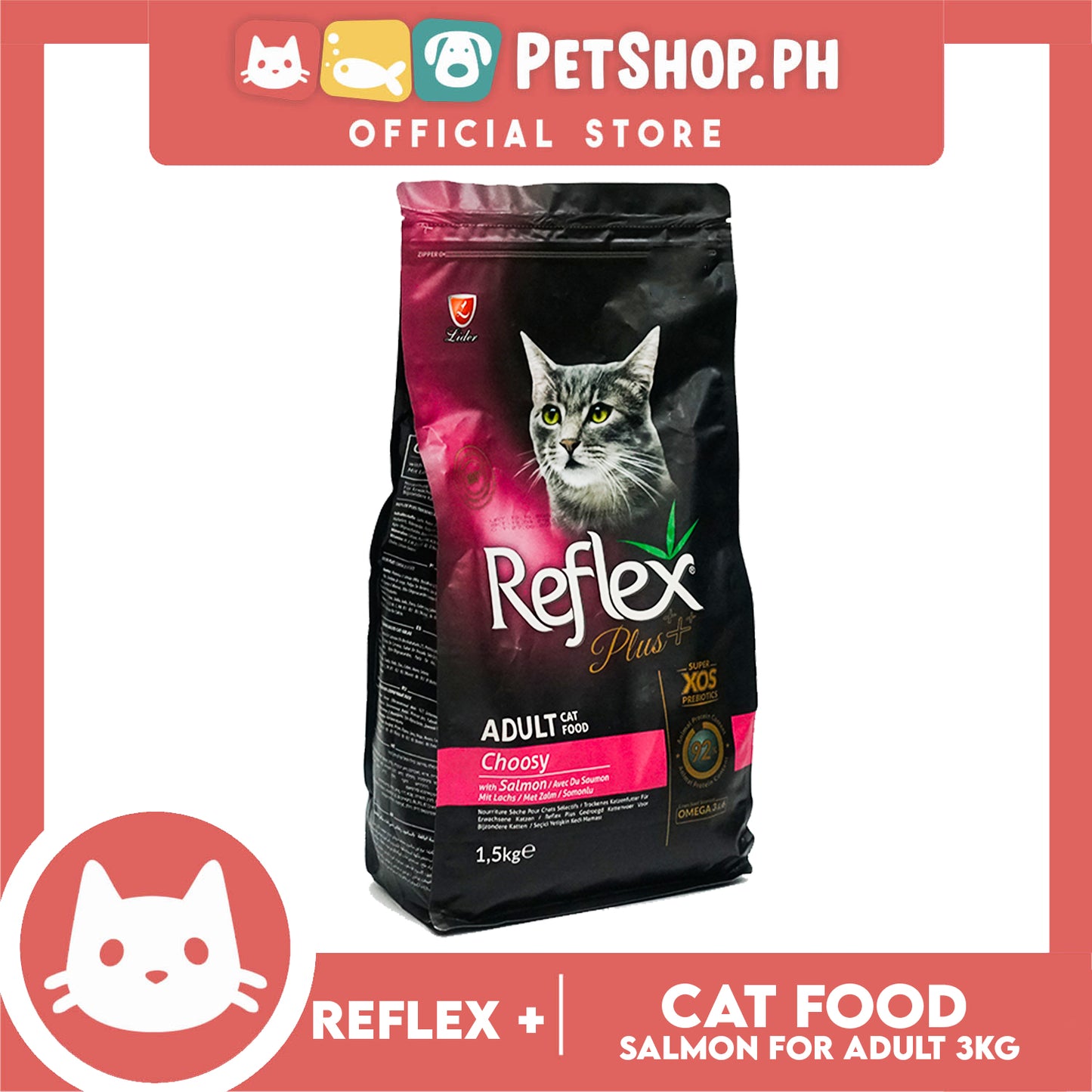 Reflex Adult Cat Food Choosy with Salmon 1.5kg