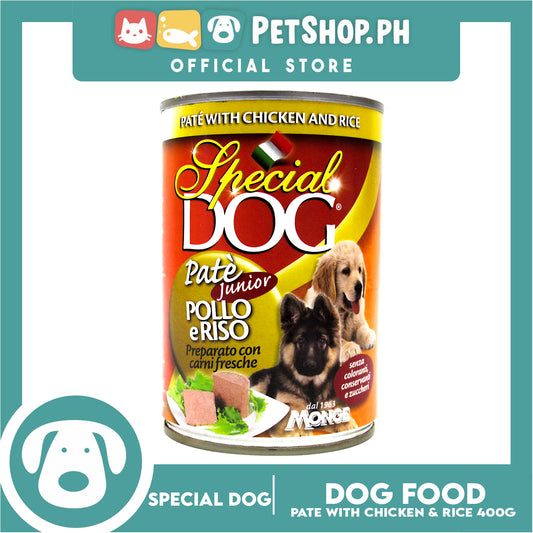 Monge Special Dog Pate Junior 400g (Pate With Chicken And Rice) Dog Wet Food, Dog Canned Food