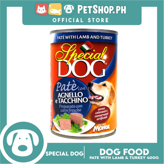 Monge Special Dog Pate 400g (Pate With Lamb And Turkey) Dog Wet Food, Dog Canned Food