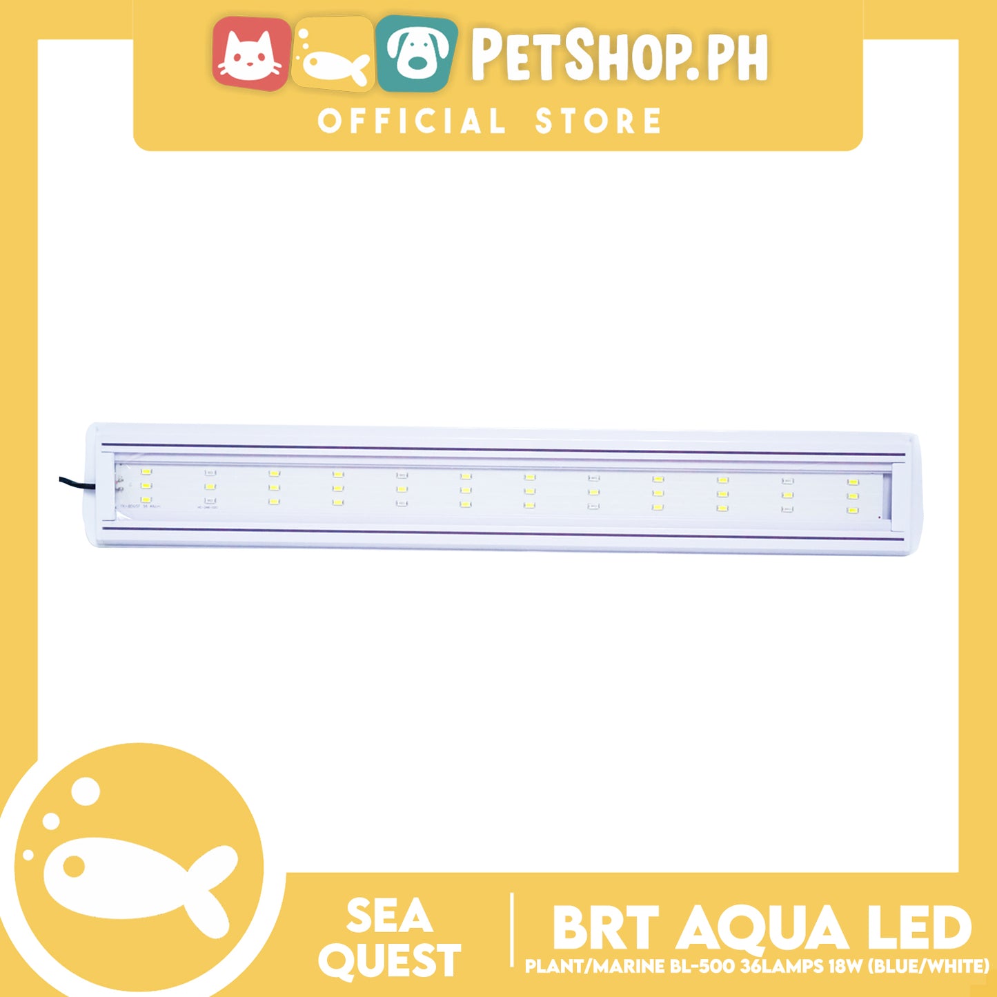 Aqua Sea Quest Product BRT Aqua Plant Marine (Blue/White) BL-500 50cm Lamp Size, 50-60cm Aquarium Size, Lamp Bead 36, 18W Power (15-20 Gallon)