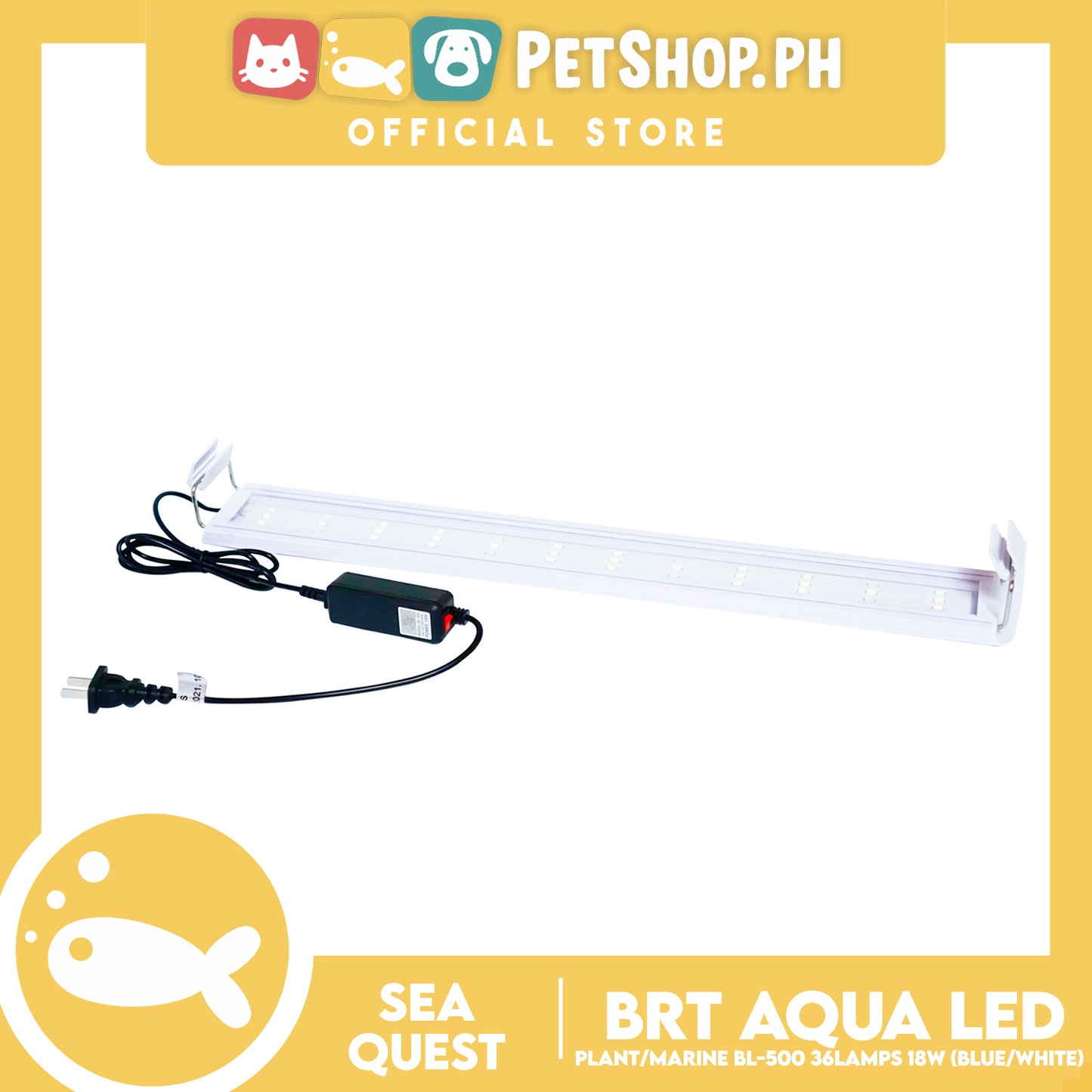 Aqua Sea Quest Product BRT Aqua Plant Marine (Blue/White) BL-500 50cm Lamp Size, 50-60cm Aquarium Size, Lamp Bead 36, 18W Power (15-20 Gallon)