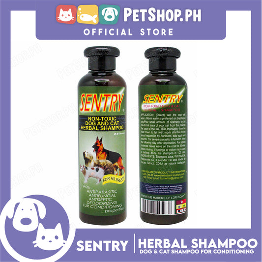 Sentry Non-Toxic Dog And Cat Herbal Shampoo 250ml Anti-Parasitic, Anti-Fungal, Anti-Septic, Deorizing Fur Conditioning For Dog And Cat Grooming