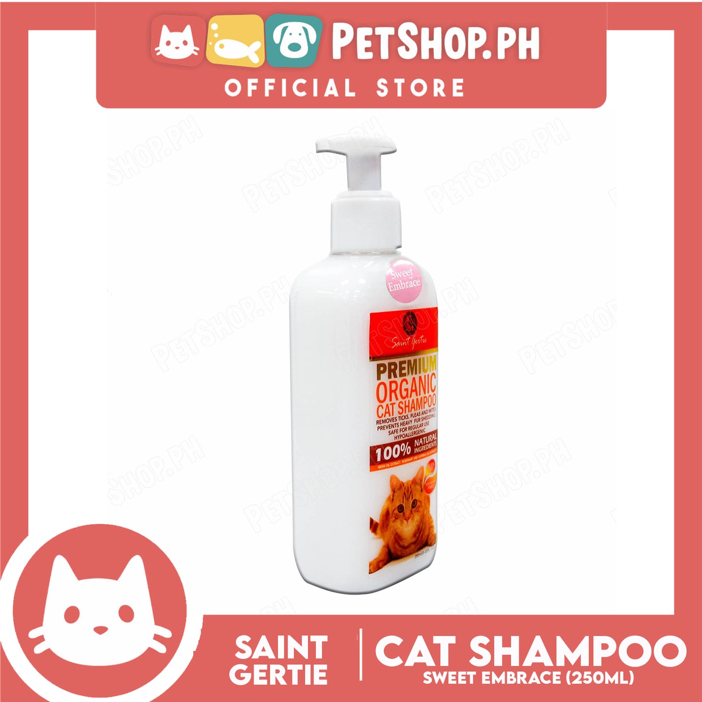 Saint Gertie Premium (Sweet Embrace Scent) 250ml Organic Cat Shampoo