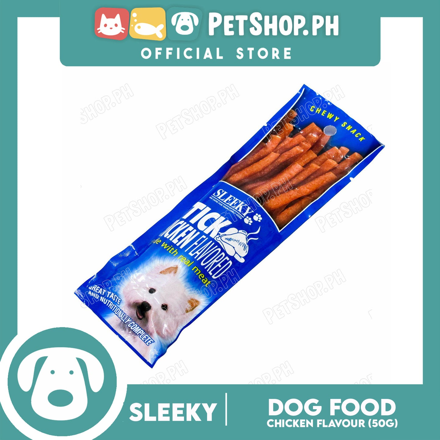 Sleeky Chewy Snack Stick Chicken Flavored 50g Dog Treats