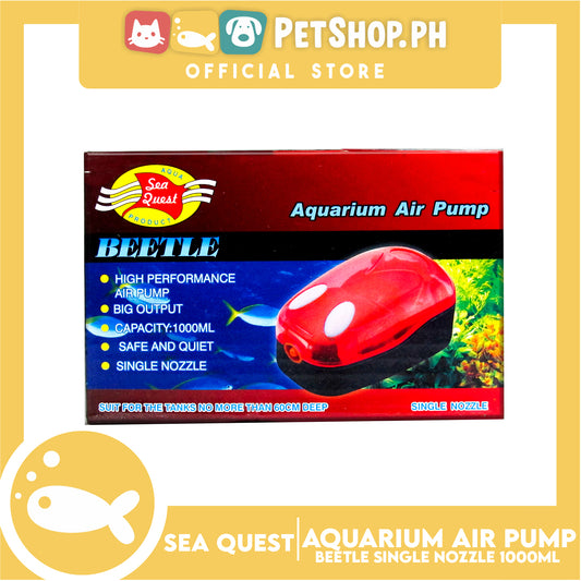 Sea Quest Beetle Aquarium Air Pump Single Nozzle (Red)