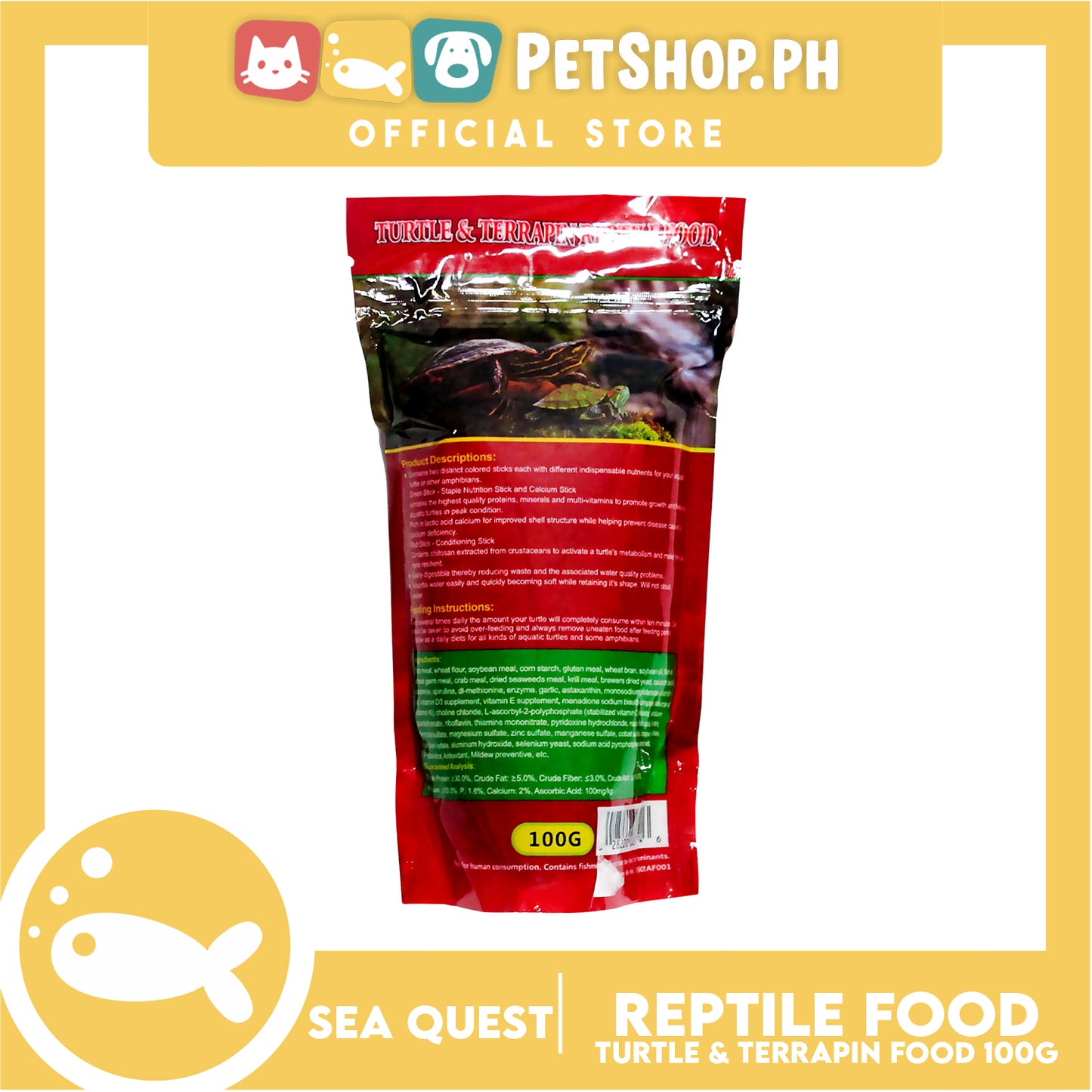 Sea Quest Turtle and Terrapin Reptile Food 100g