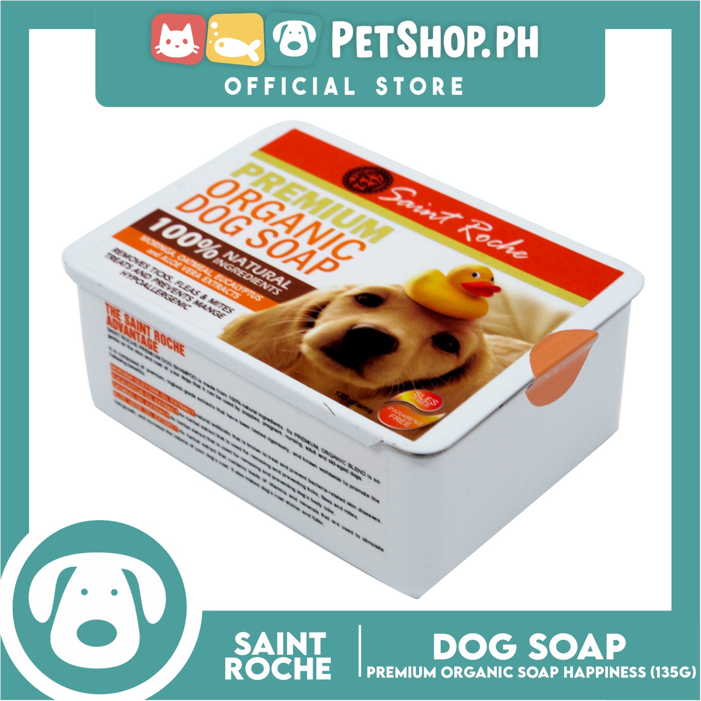 Saint Roche Premium Organic Soap (Happiness Scent) 135g Dog Soap