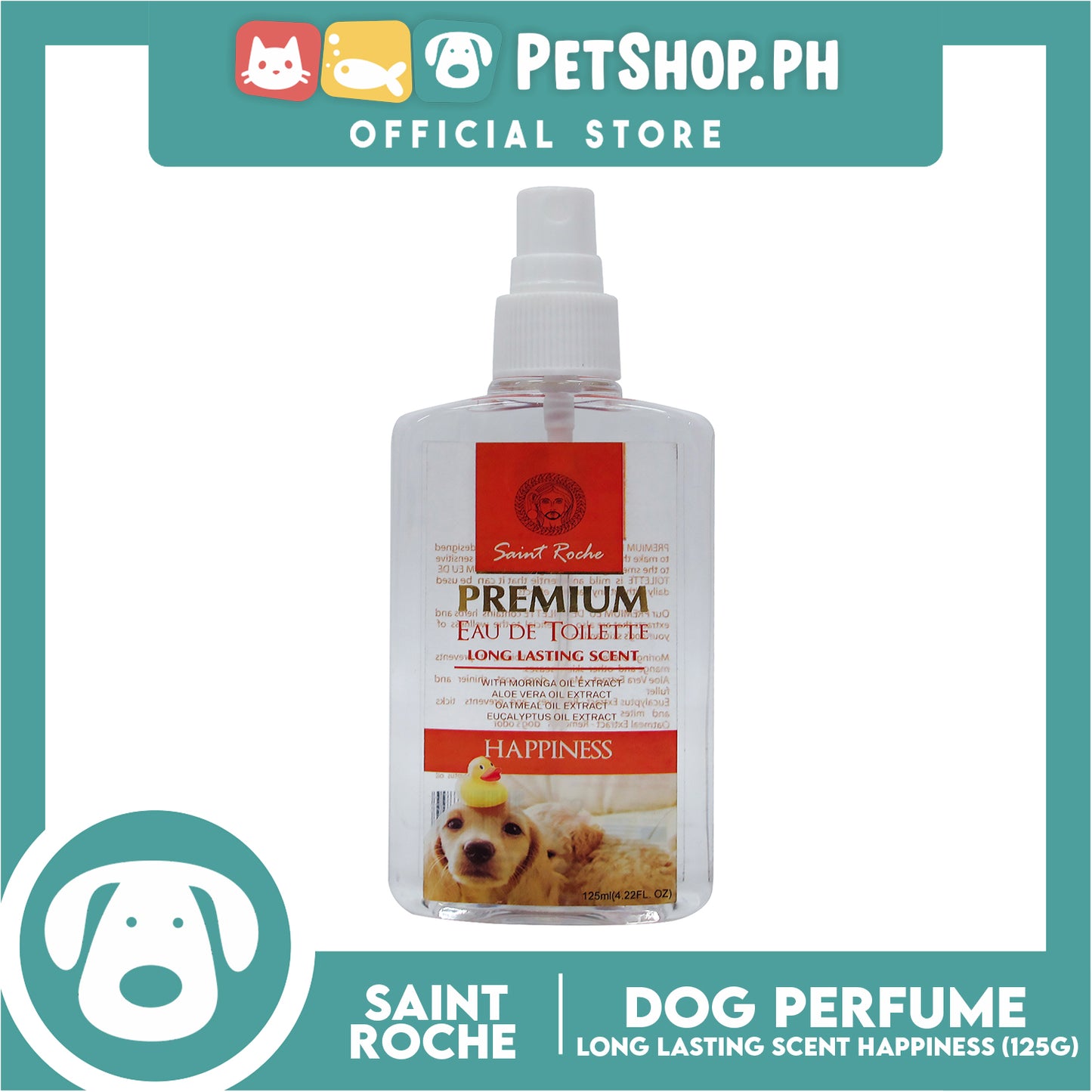Saint Roche Premium Eu De Toilette Scent (Happiness) 125ml Perfume for Your Dogs