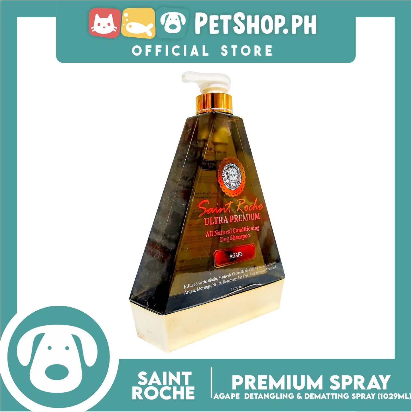 Saint Roche Ultra Premium All Natural Conditioning 1029ml (Agape) Dog Shampoo