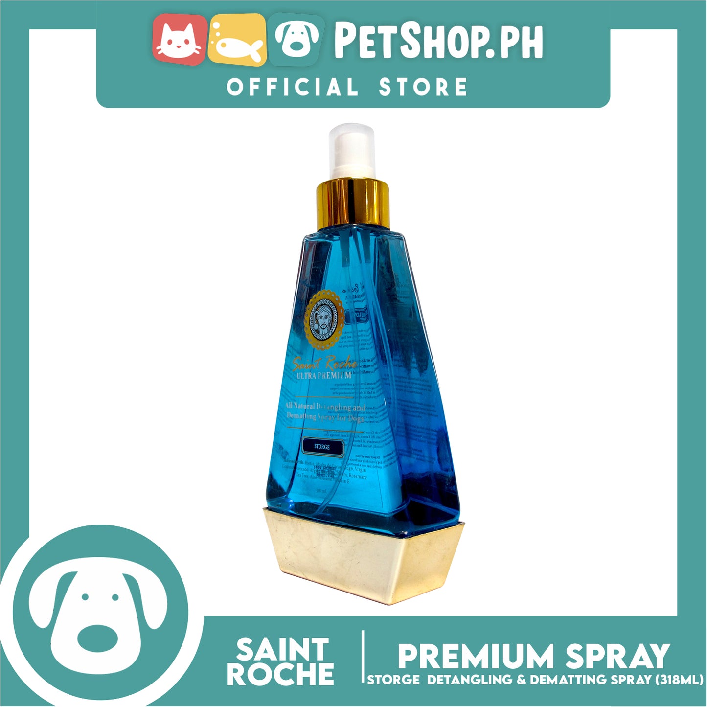 Saint Roche Ultra Premium All Natural Detangling and Dematting Spray for Dogs 318ml (Storge)