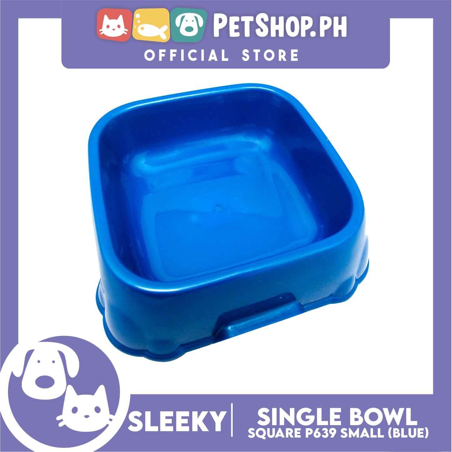 P639 Square Single Bowl Small Blue