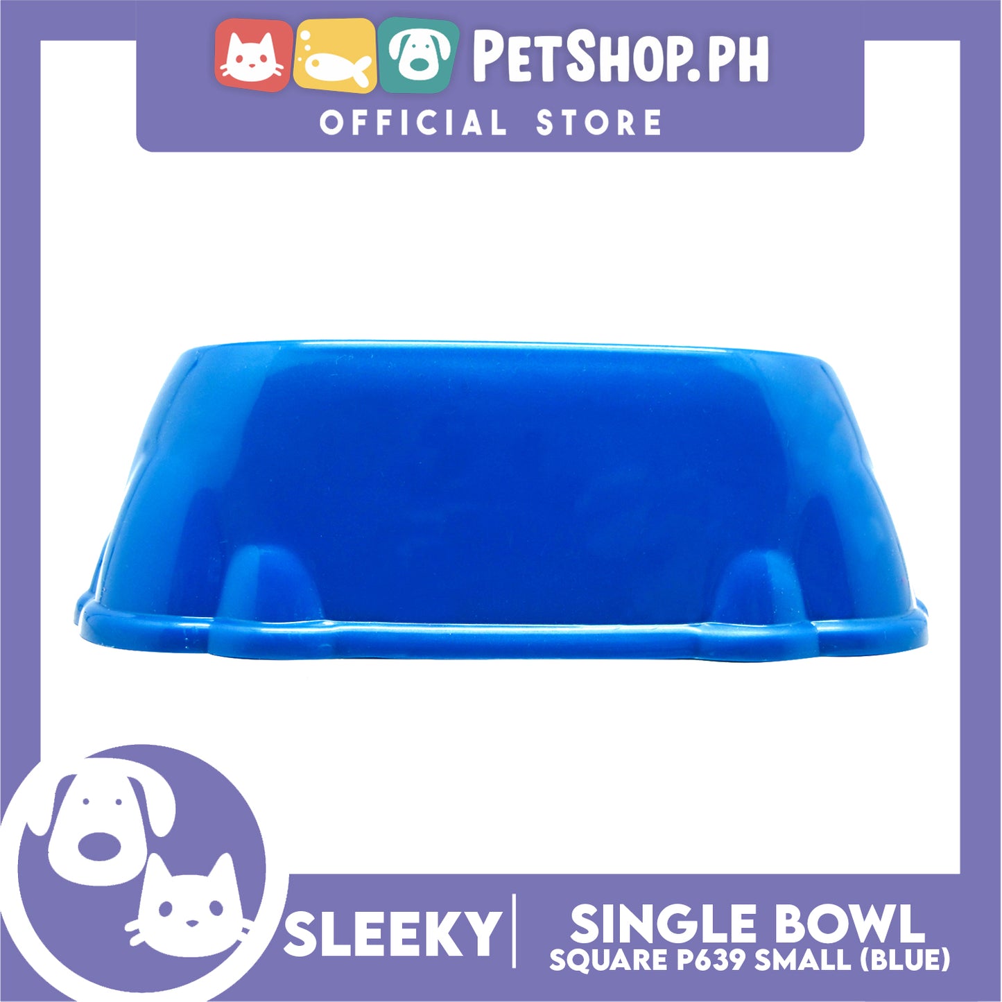 P639 Square Single Bowl Small Blue